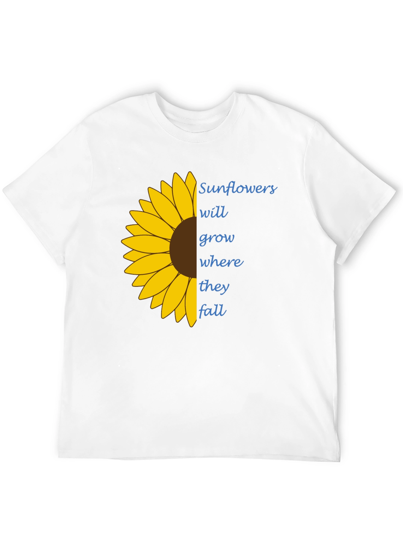 Black Sunflower Graphic Tee - "Grow Where They Fall" T-Shirt view 12