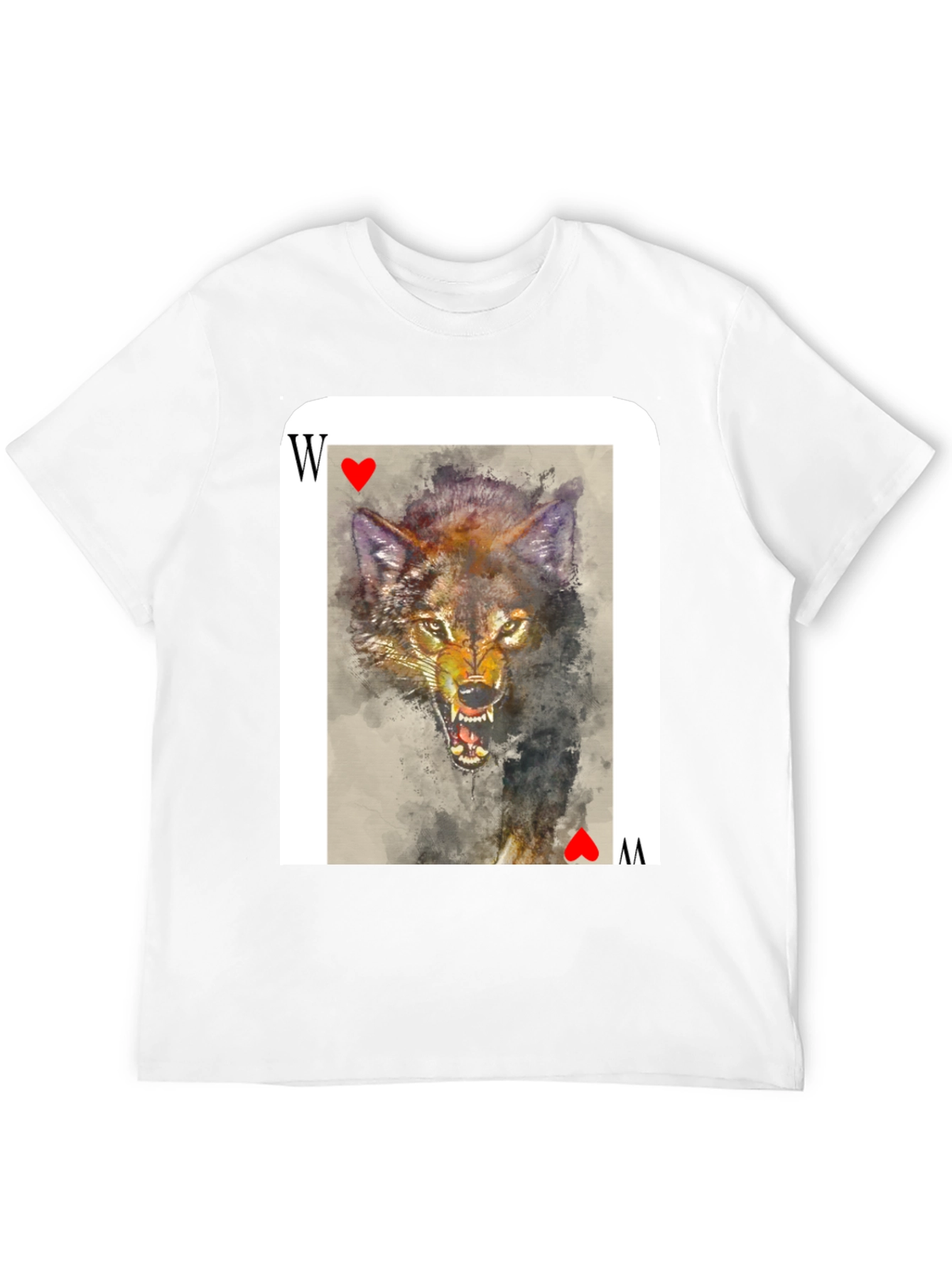 Black Wolf Card T-Shirt - Unique Animal Graphic Tee view 12