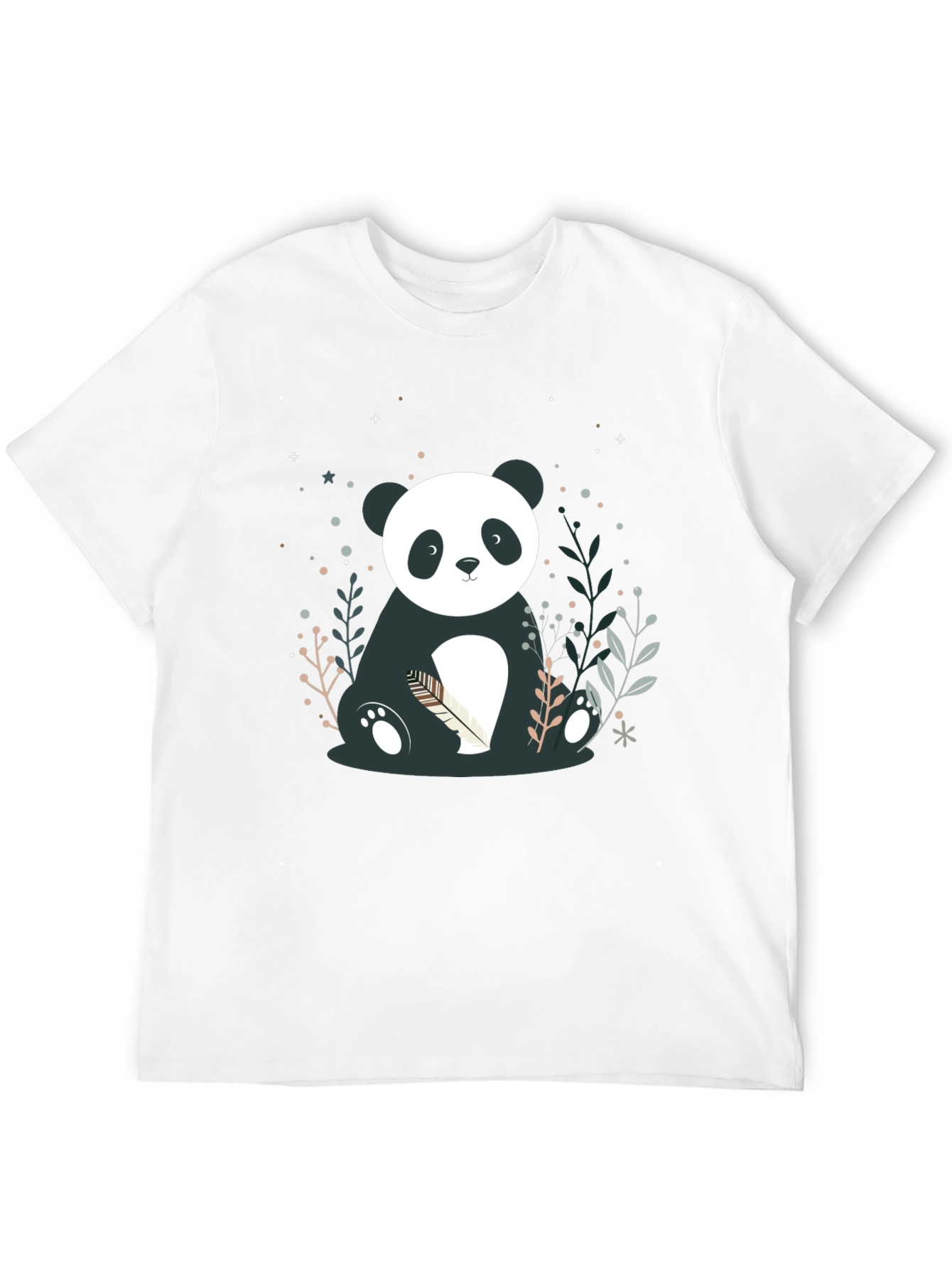 Black Cute Panda Graphic Print Black T-Shirt view 12