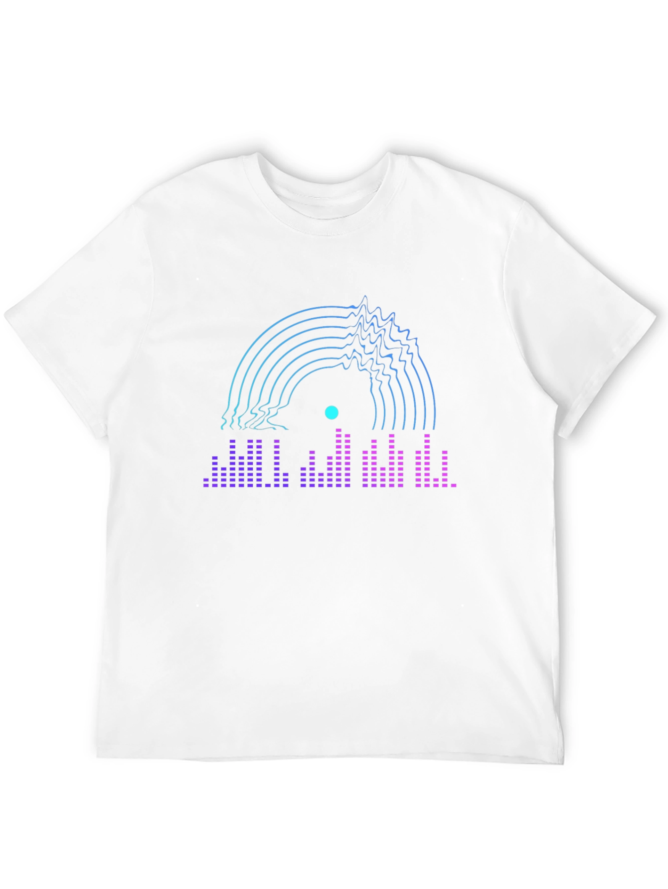 Black Retro Vinyl Record Glitch Graphic Tee - Black view 12