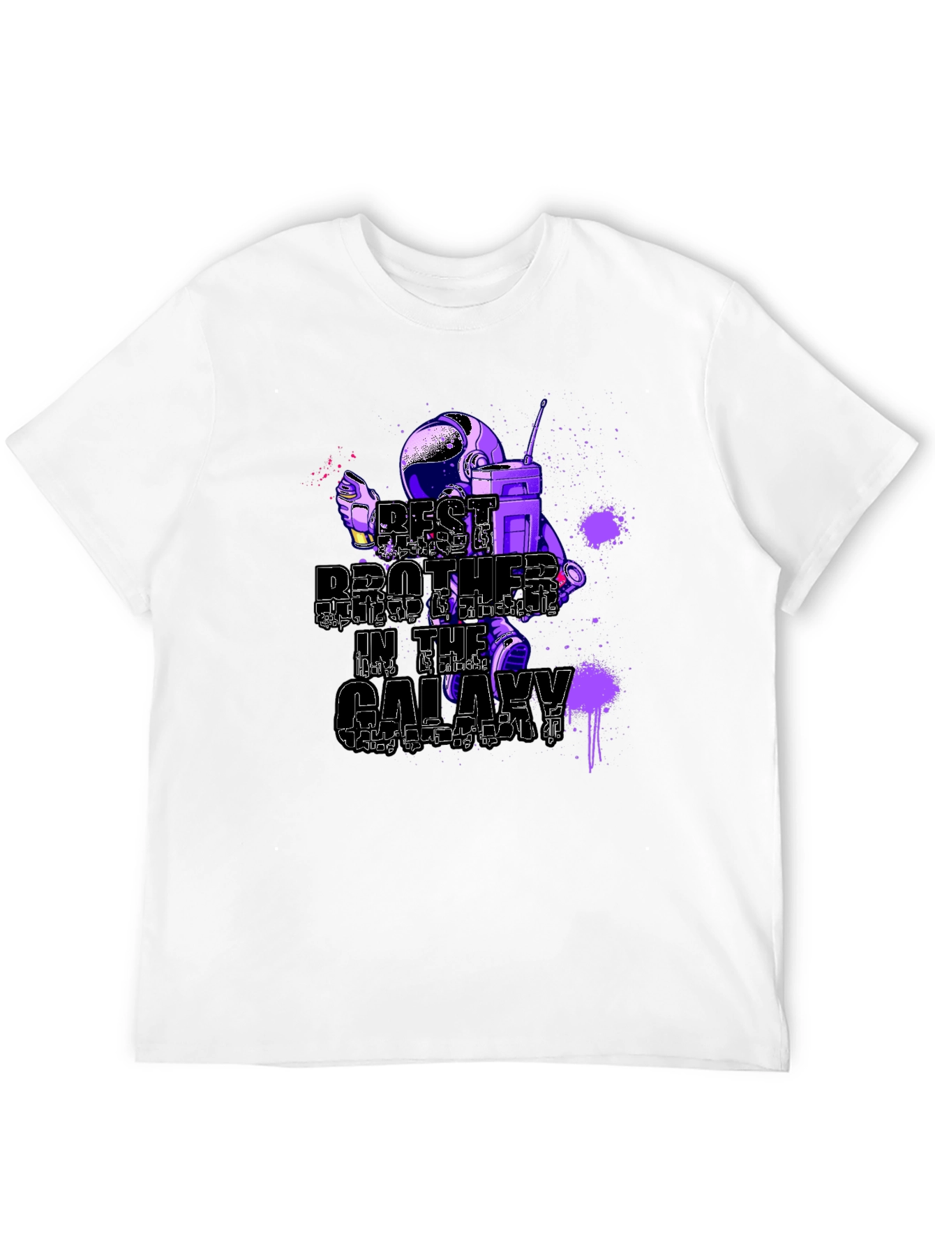 Black Best Brother in the Galaxy Astronaut T-Shirt - Black view 12