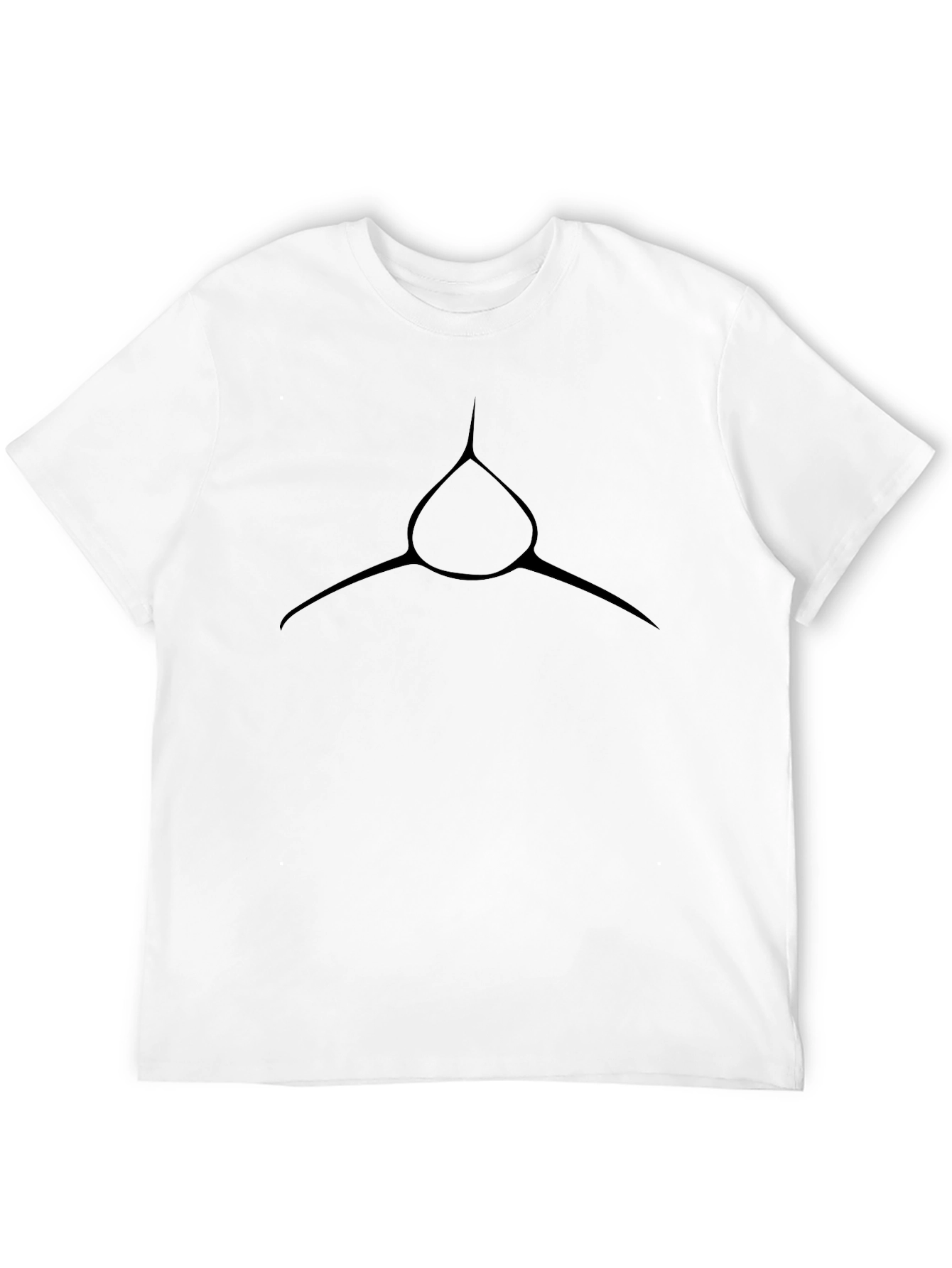 Black Minimalist Shark Fin Graphic Tee - Black Cotton Blend view 12