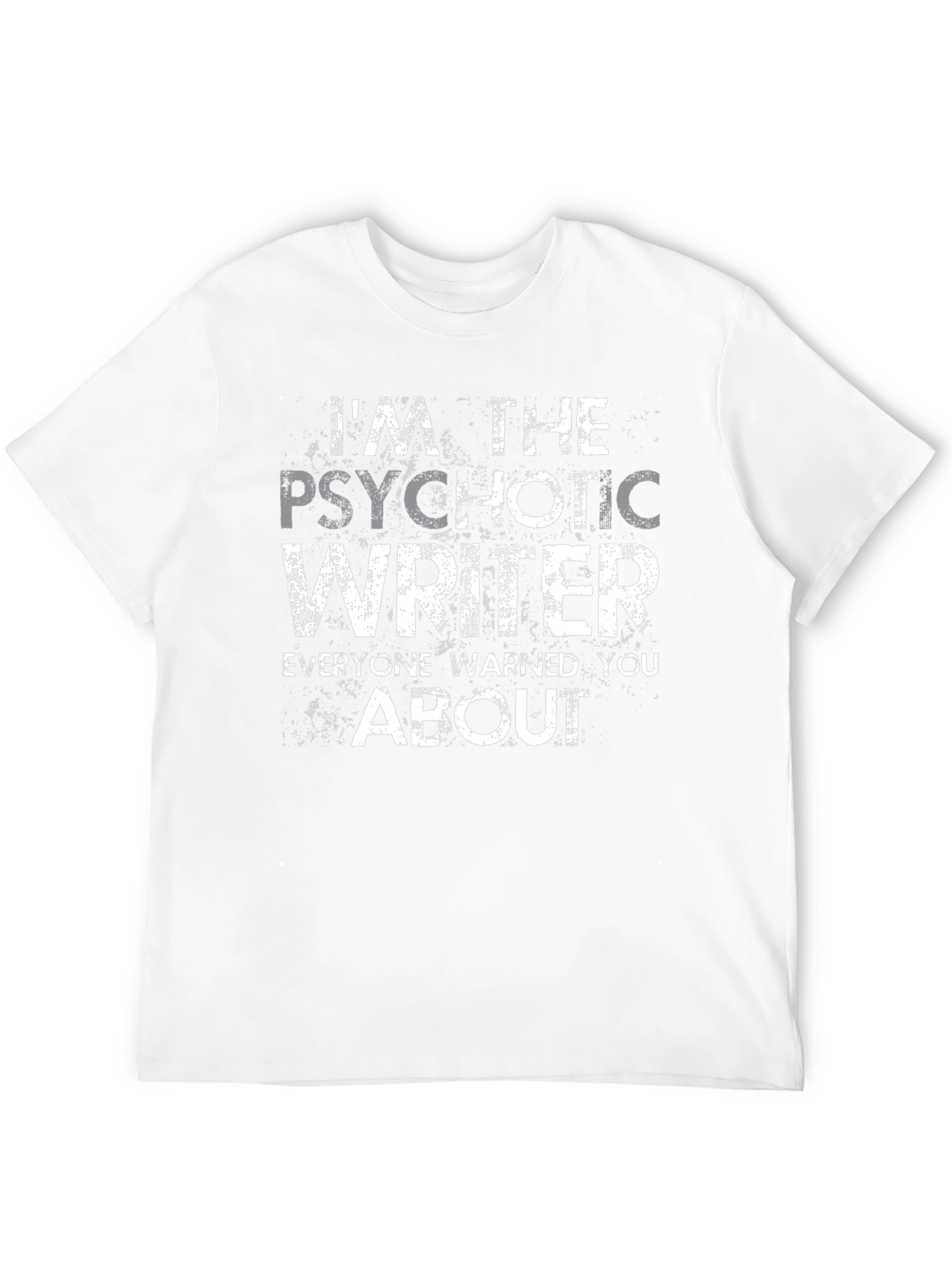 Black Psychotic Writer Graphic Novelty T-Shirt view 12