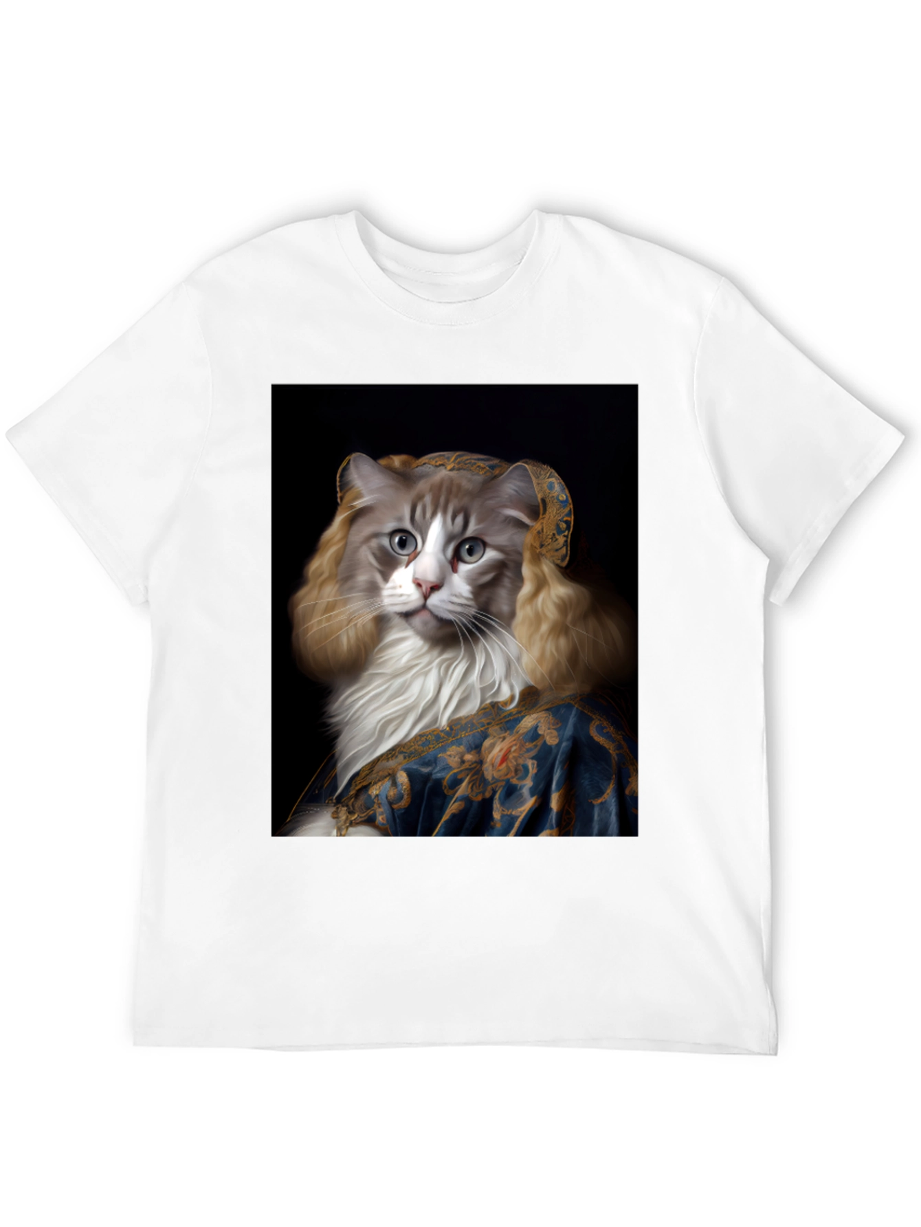 Black Renaissance Cat Portrait Graphic Tee view 12