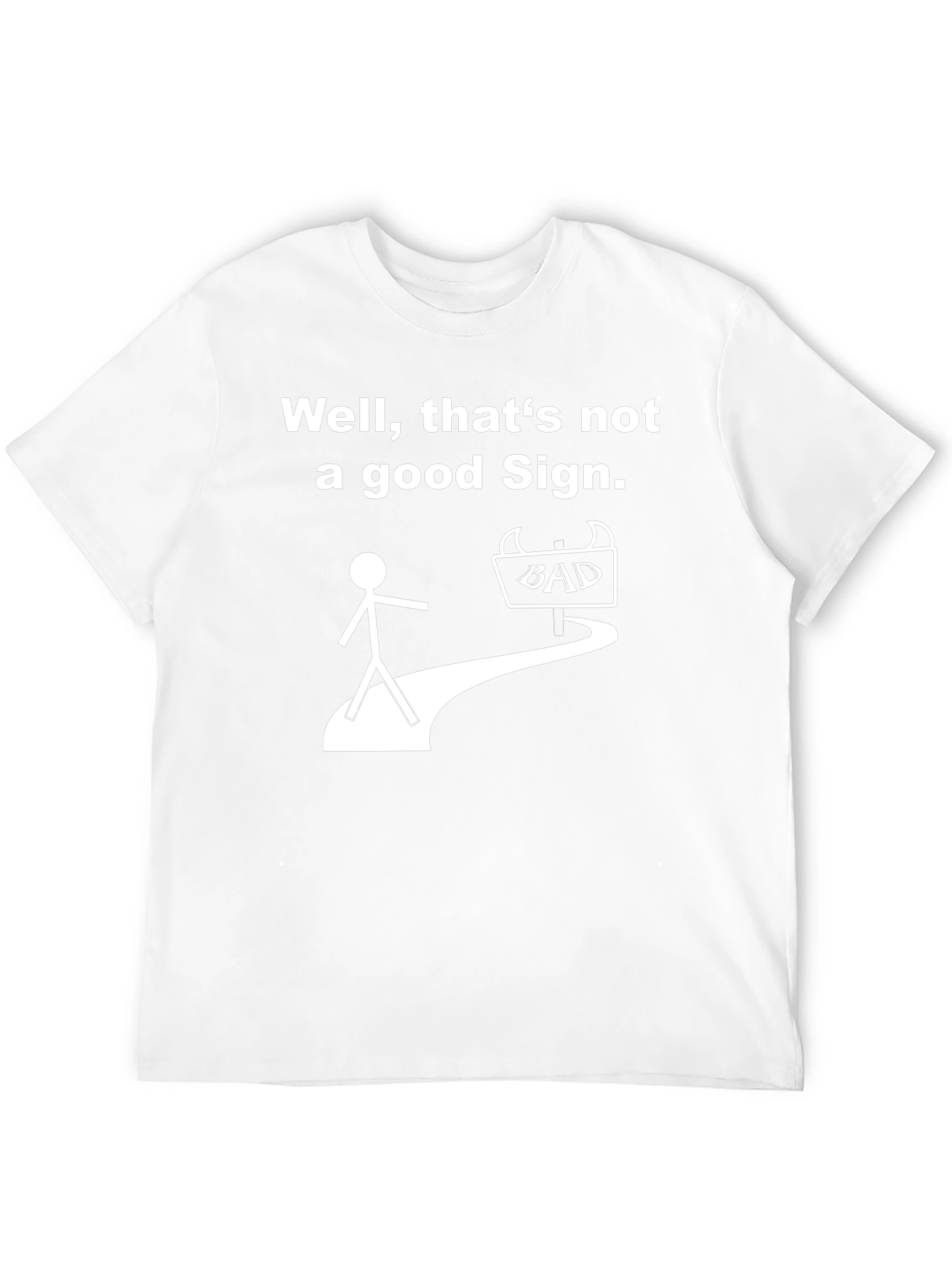 Black Funny Graphic T-Shirt - Bad Sign view 12