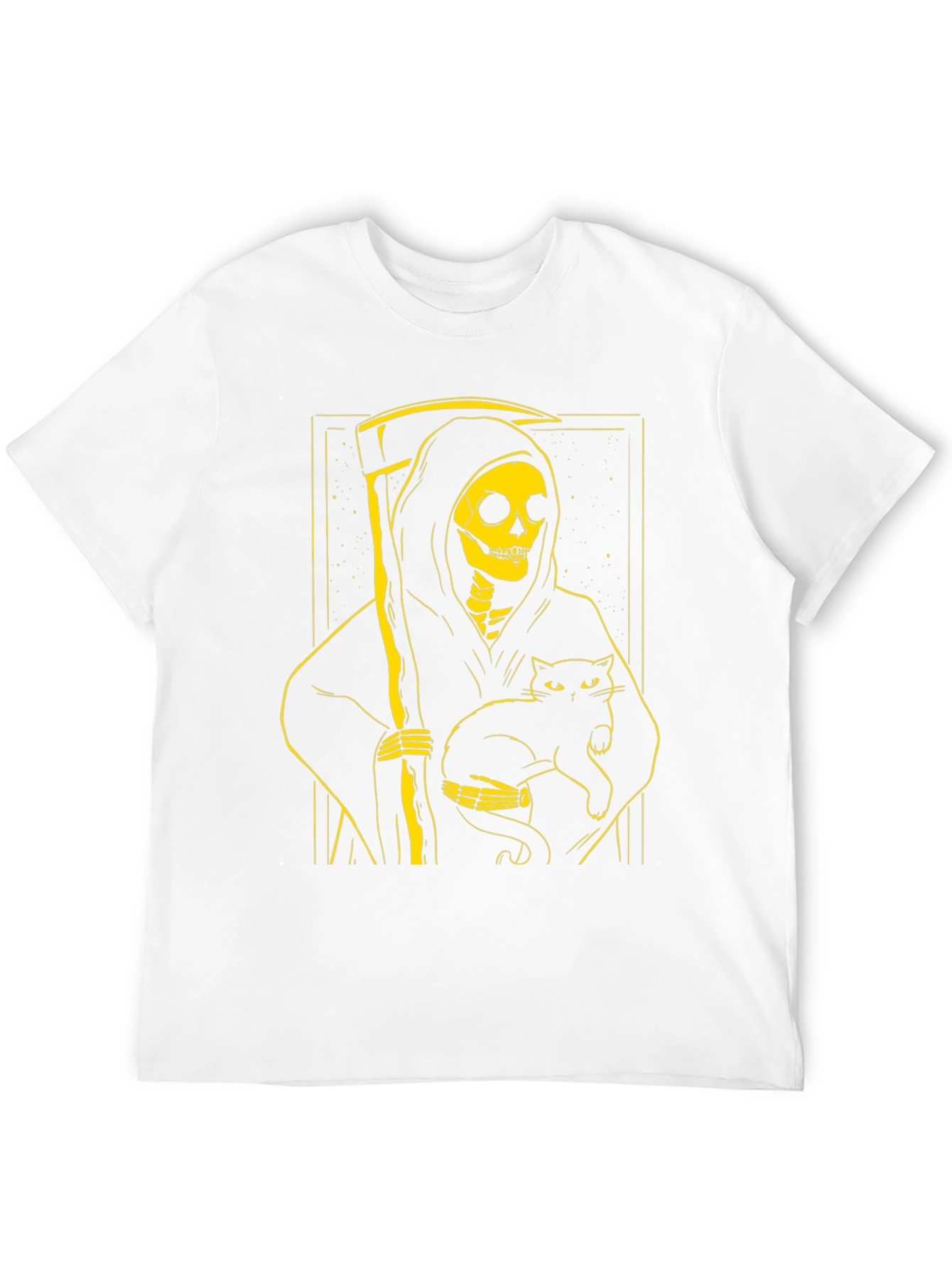 Black Grim Reaper Cat T-Shirt - Black Graphic Tee view 12