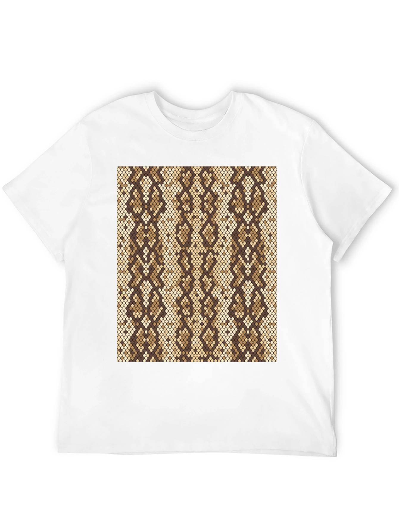 Black Snakeskin Pattern Black T-Shirt view 12