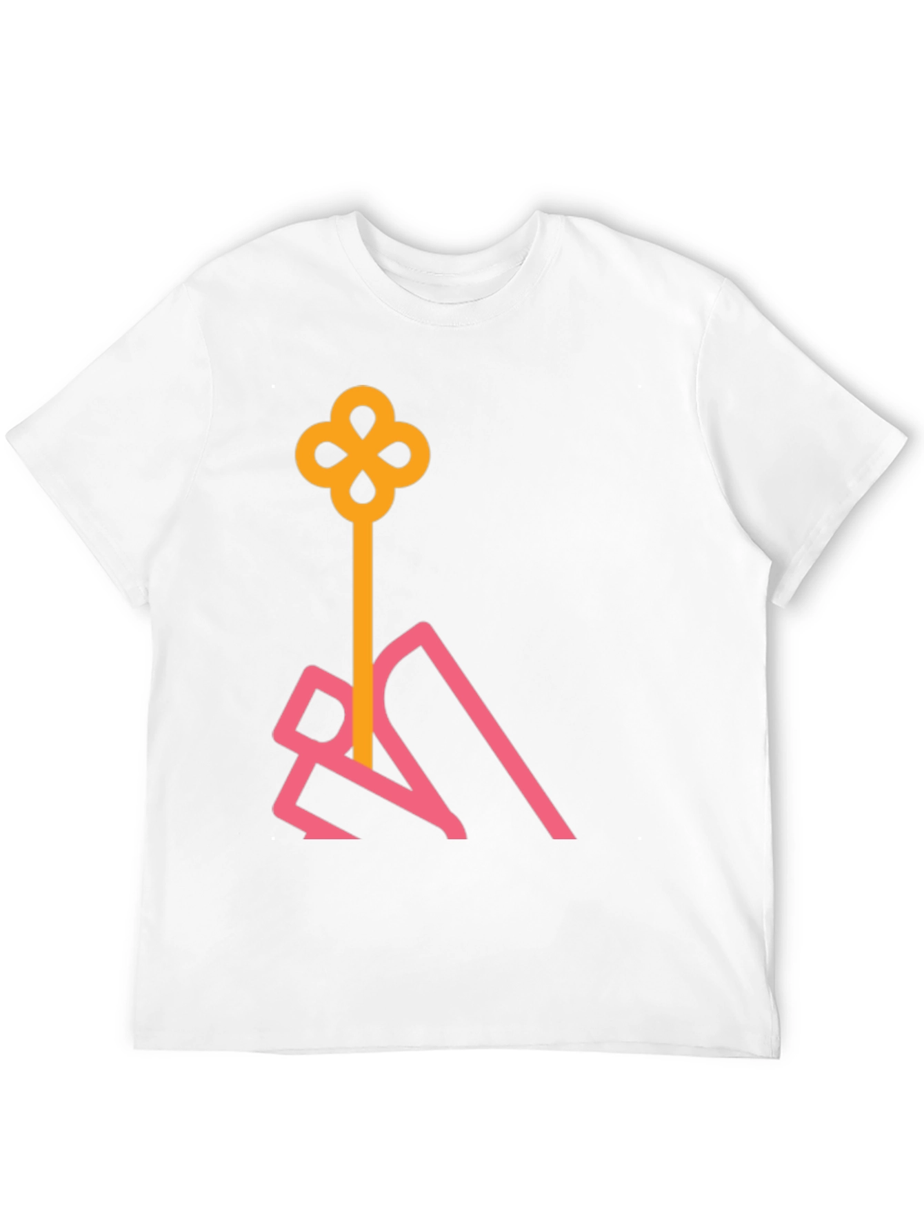 Black Stylish Black T-Shirt with Abstract Key Design view 12