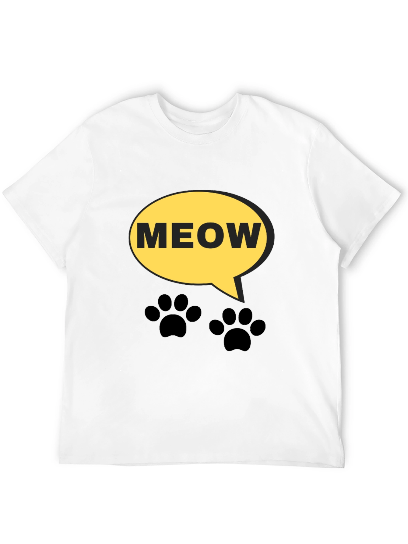 Black Meow Cat Lover T-Shirt - Funny Graphic Tee view 12