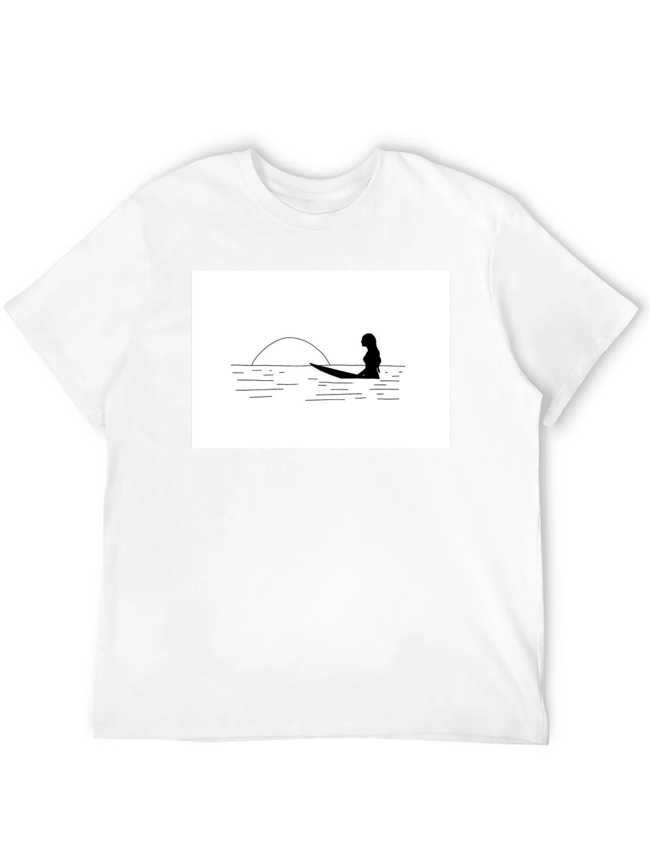 Black Sunset Surfer Graphic Tee - Black Unisex T-Shirt view 12