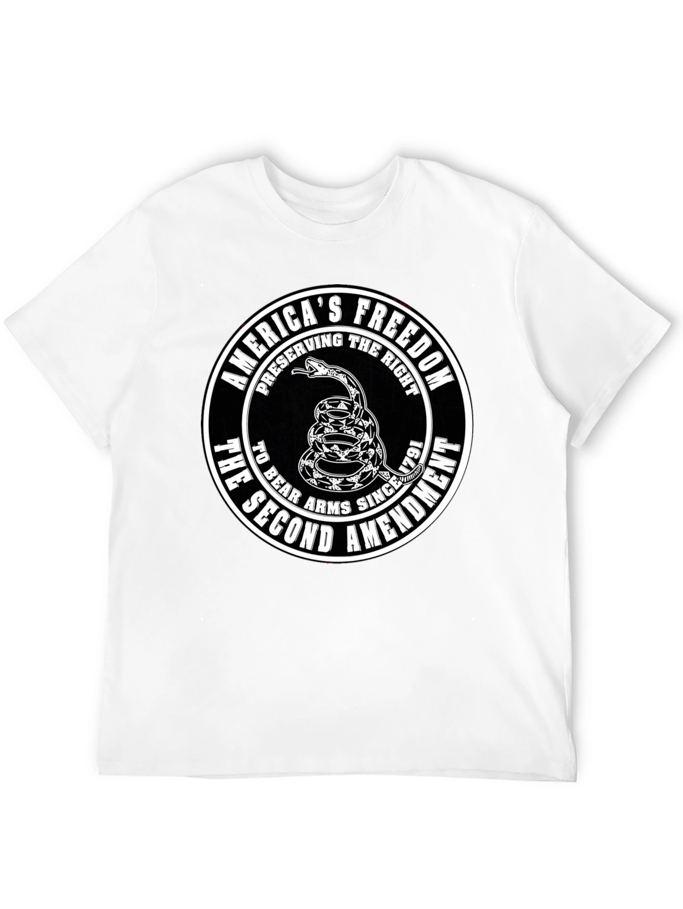 Black Second Amendment Rattlesnake T-Shirt view 12