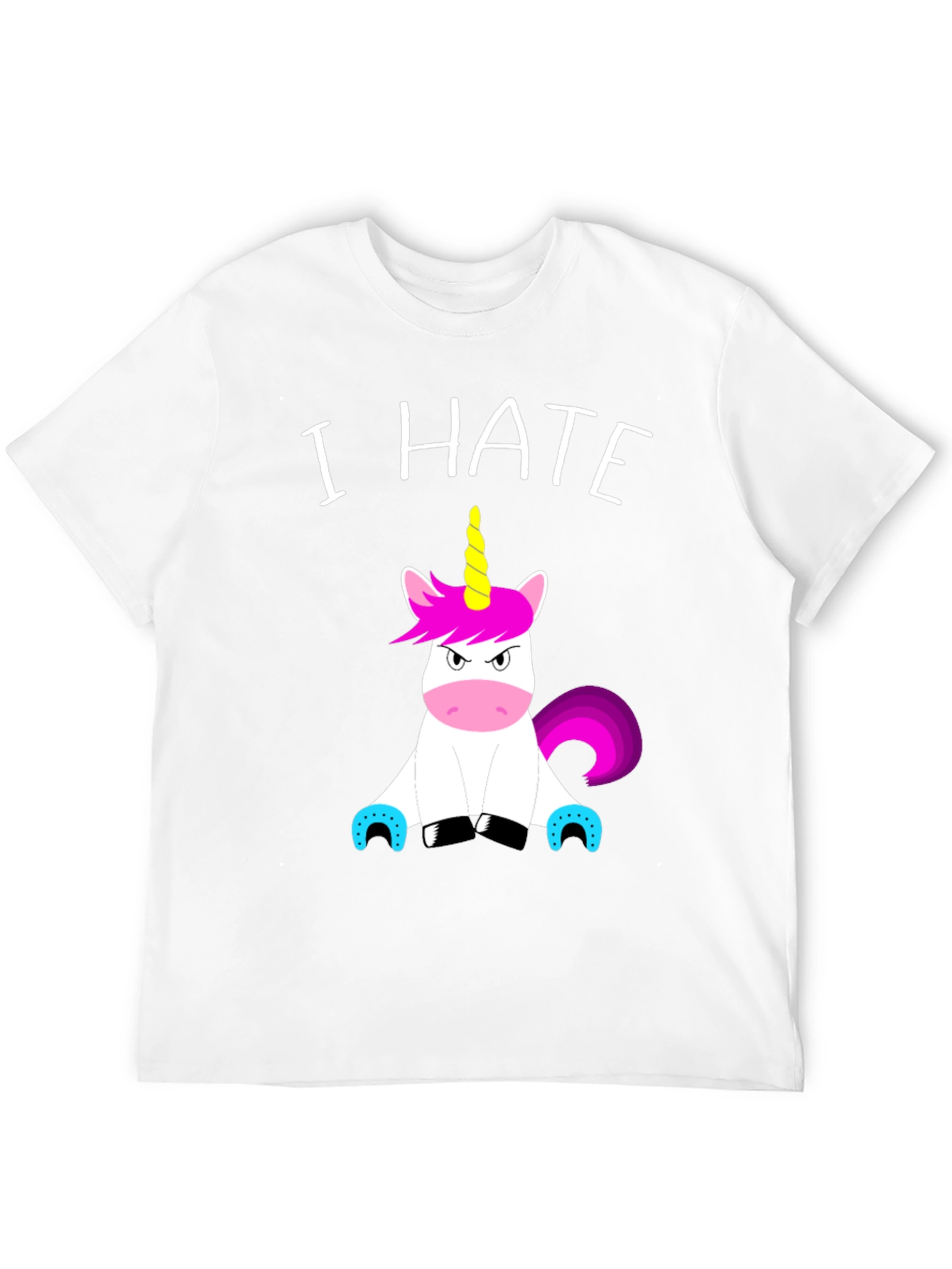 Black I Hate Unicorns Graphic Tee - Funny Sarcastic Shirt view 12