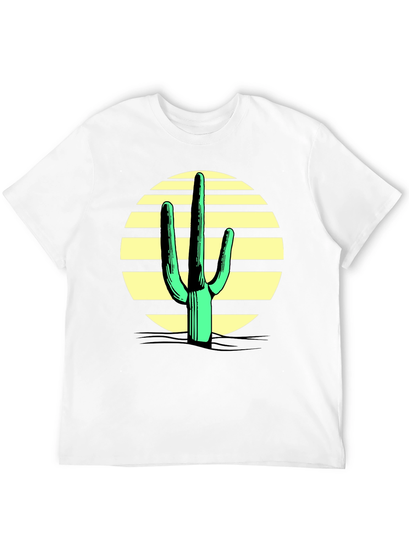 Black Cactus Sunset Graphic Tee - Black Cotton Blend view 12