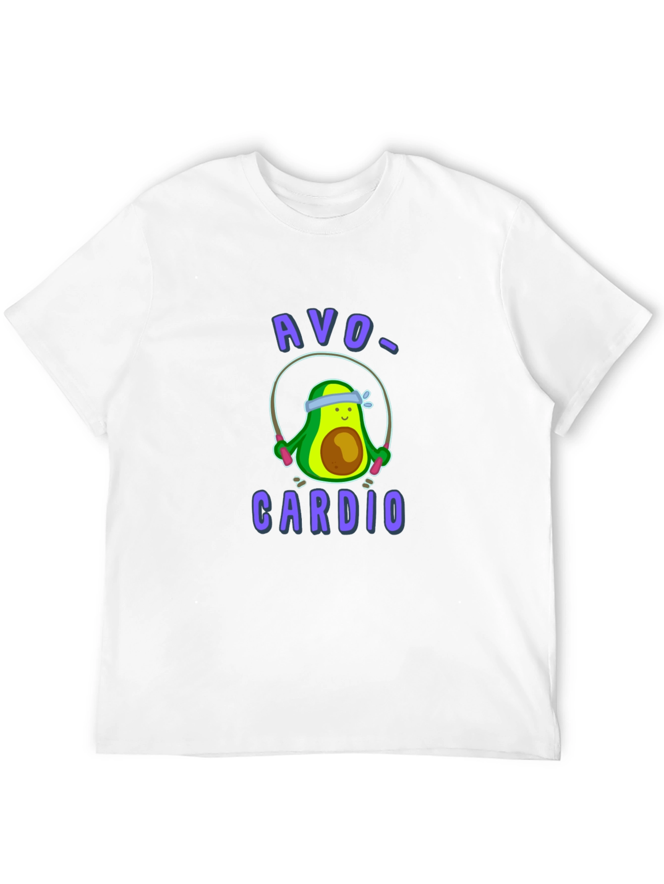 Black Avo-Cardio Funny Avocado Workout T-Shirt view 12