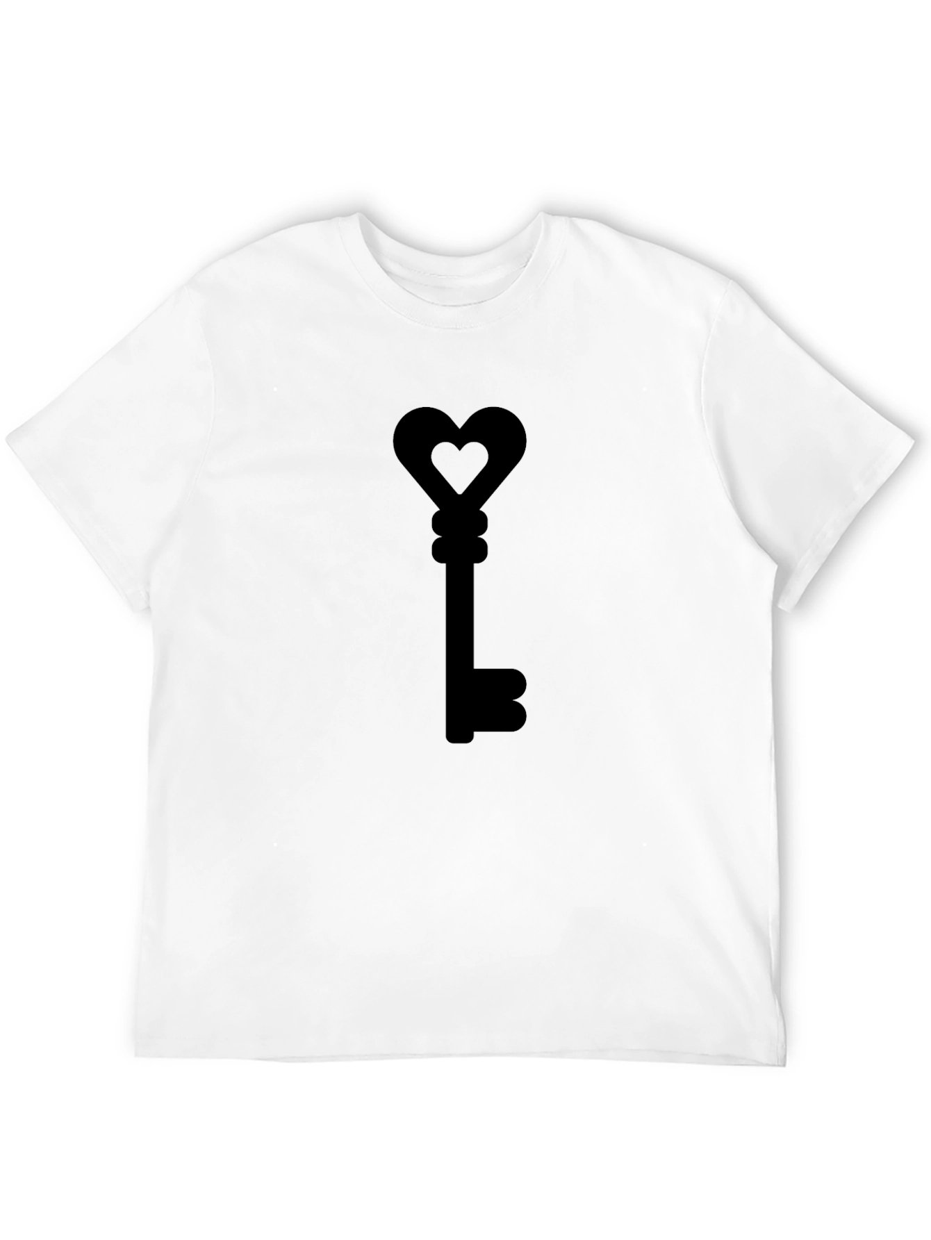 Black Heart Key Graphic T-Shirt - Love Unlock Style view 12