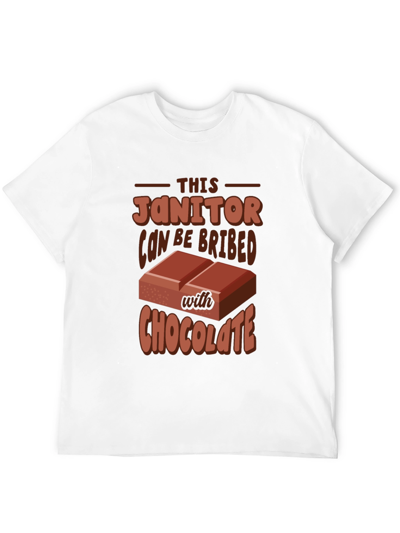 Black Funny Janitor Chocolate Bribe T-Shirt view 12
