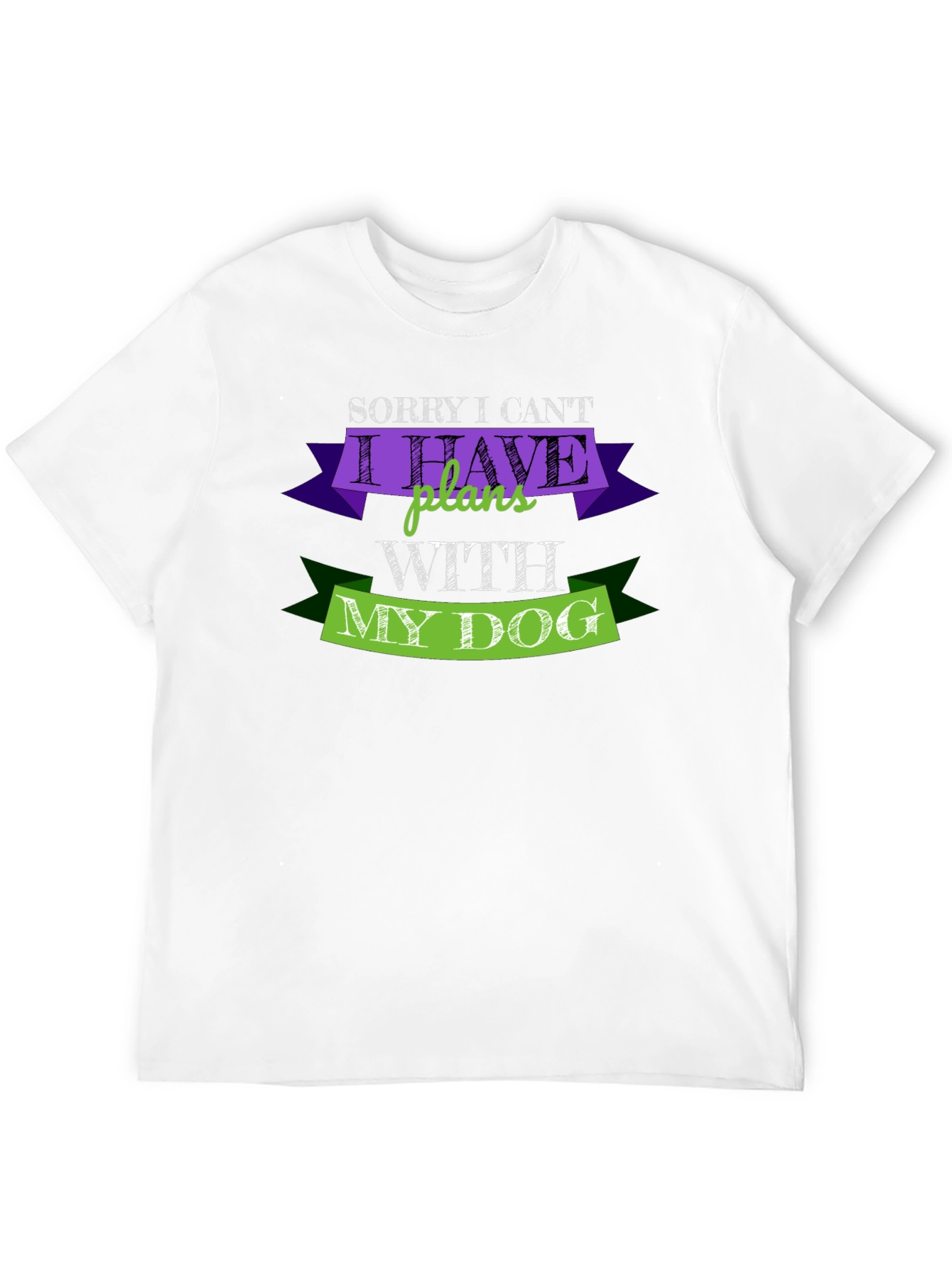 Black Dog Lover T-Shirt: Sorry I Can't Plans With My Dog Black Tee view 12