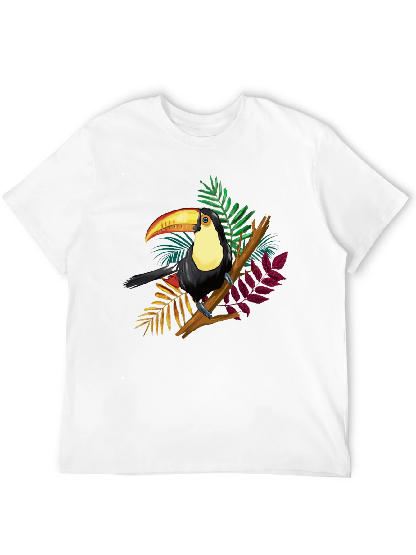 Black Toucan Graphic Tee - Tropical Bird Black T-Shirt view 12