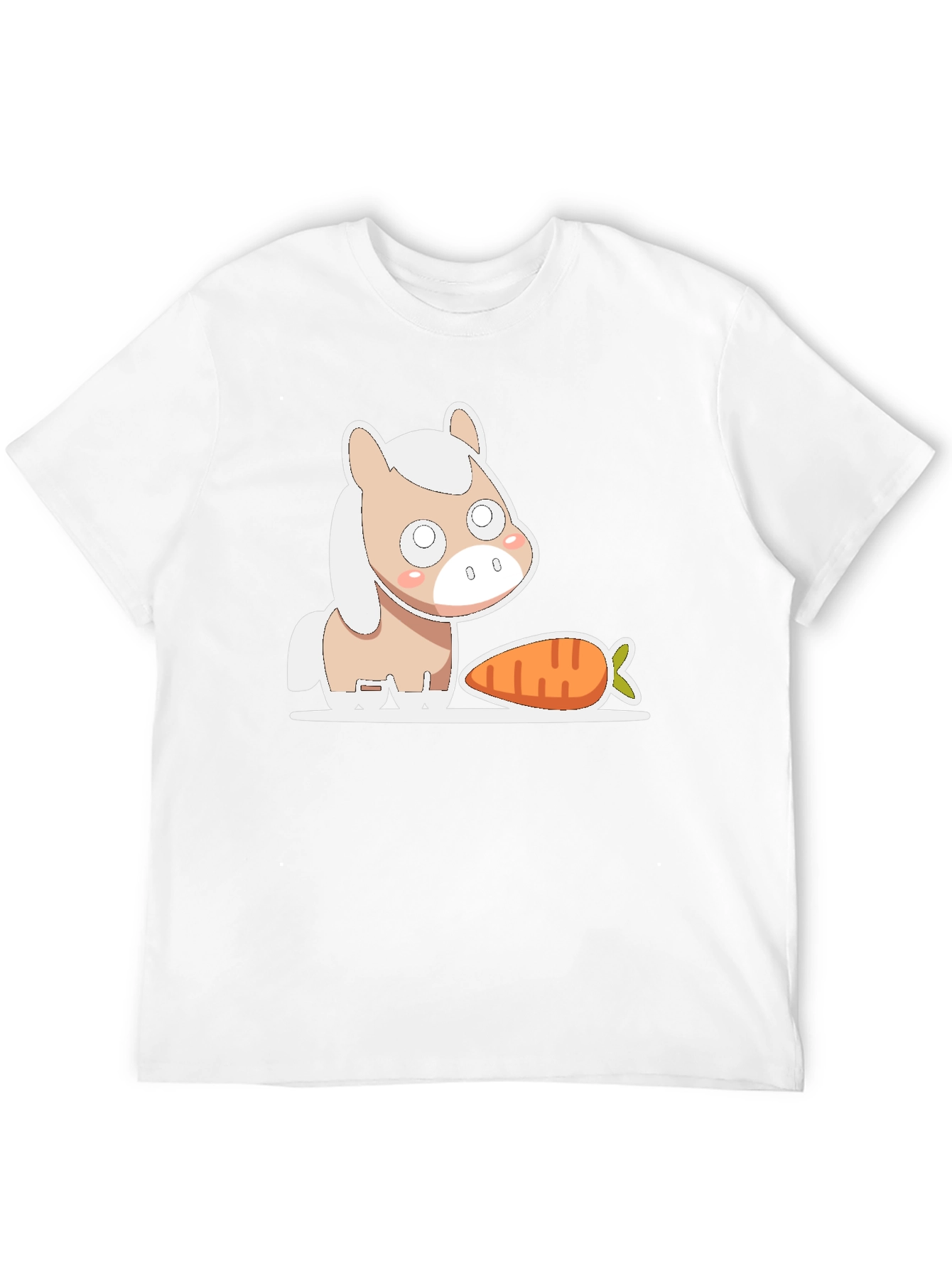 Black Cute Horse and Carrot Graphic Tee view 12