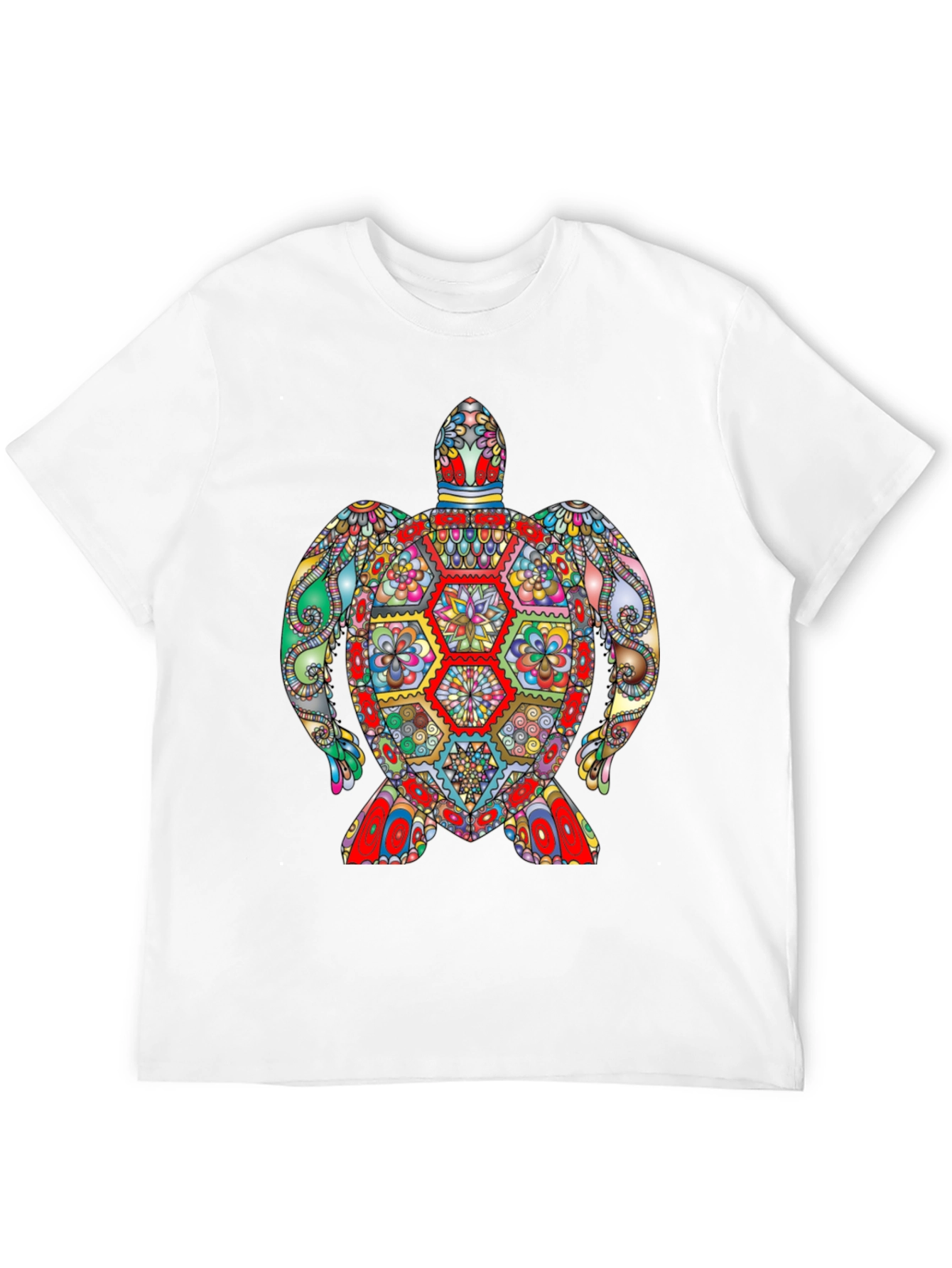 Black Colorful Turtle Graphic Tee view 12