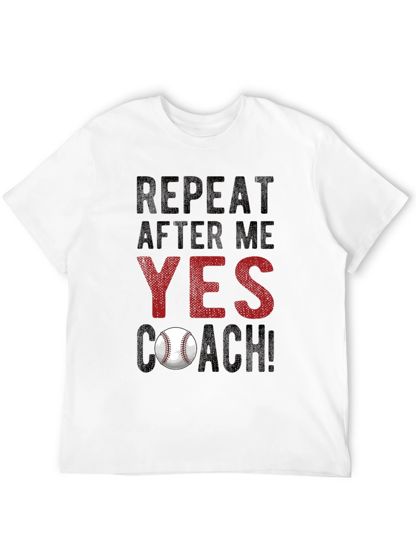 Black Repeat After Me: Yes Coach! Baseball T-Shirt view 12