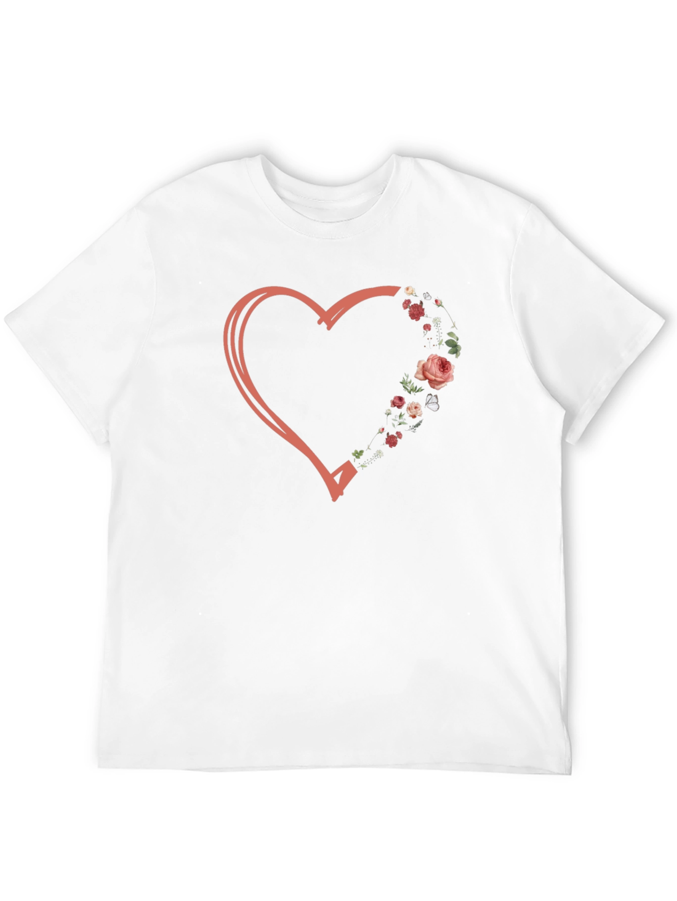 Black Floral Heart Graphic Tee - Stylish Casual Wear view 12