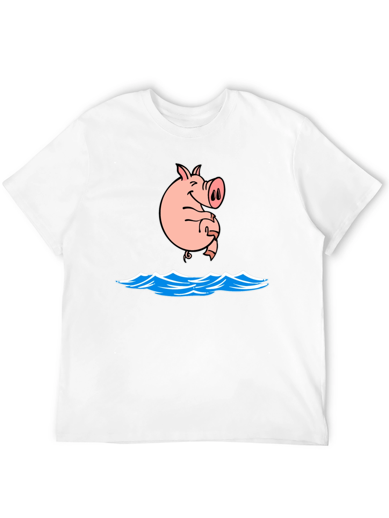 Black Pig Swimming T-Shirt Funny Graphic Tee view 12