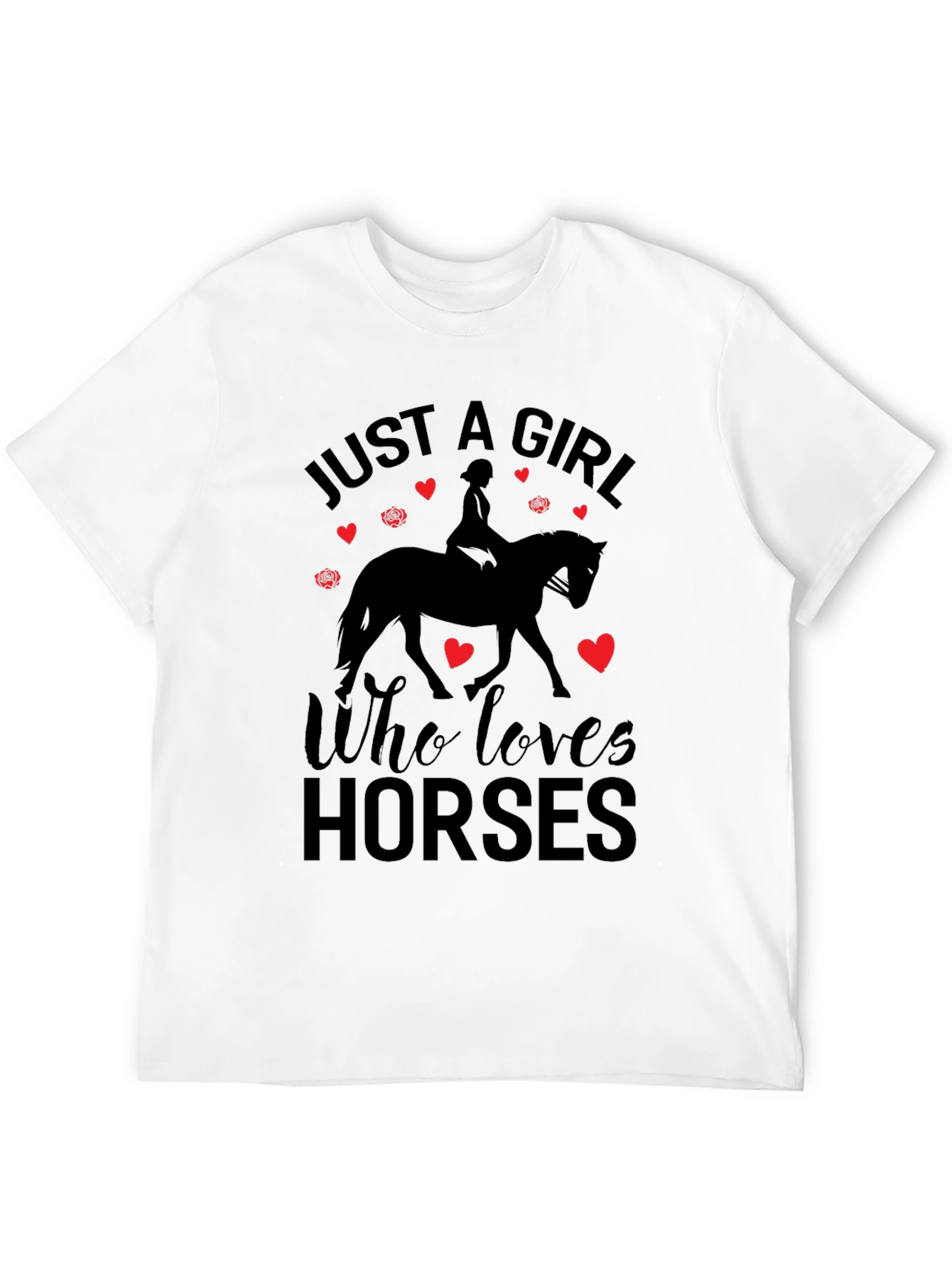 Black Just A Girl Who Loves Horses T-Shirt view 12