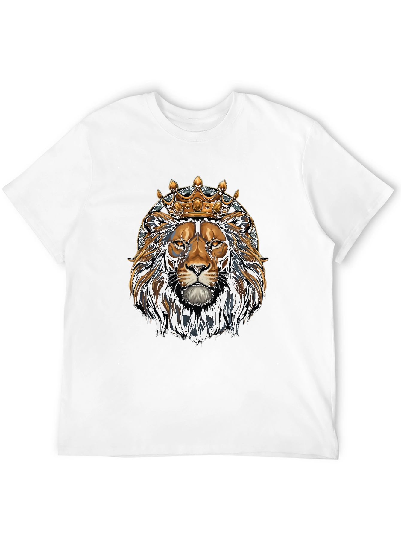 Black King Lion Graphic Tee - Black Cotton Blend view 12