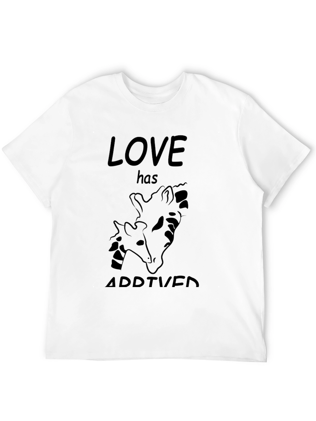 Black Love Giraffe Tee - Black Cotton Blend Graphic T-Shirt view 12