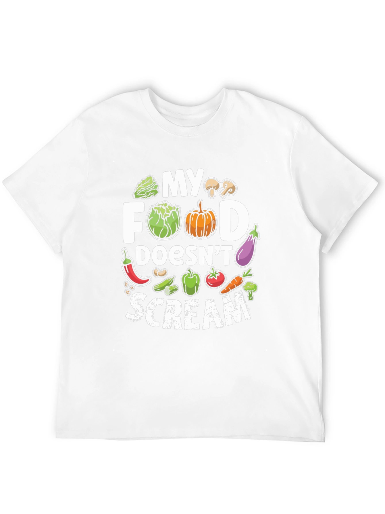 Black Vegan "My Food Doesn't Scream" Graphic Tee view 12