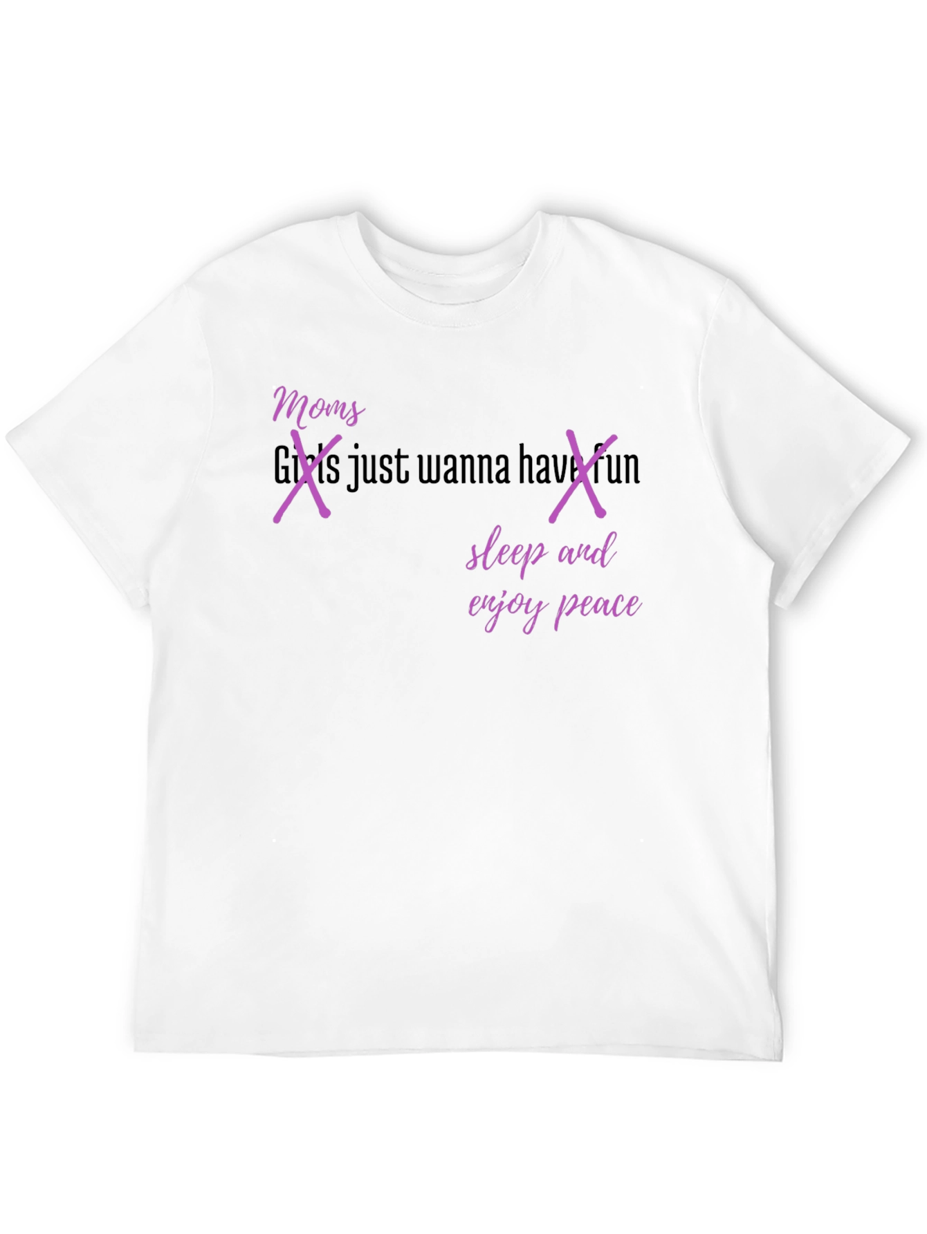 Black Moms Wanna Sleep & Peace T-Shirt - Fun Graphic Tee view 12