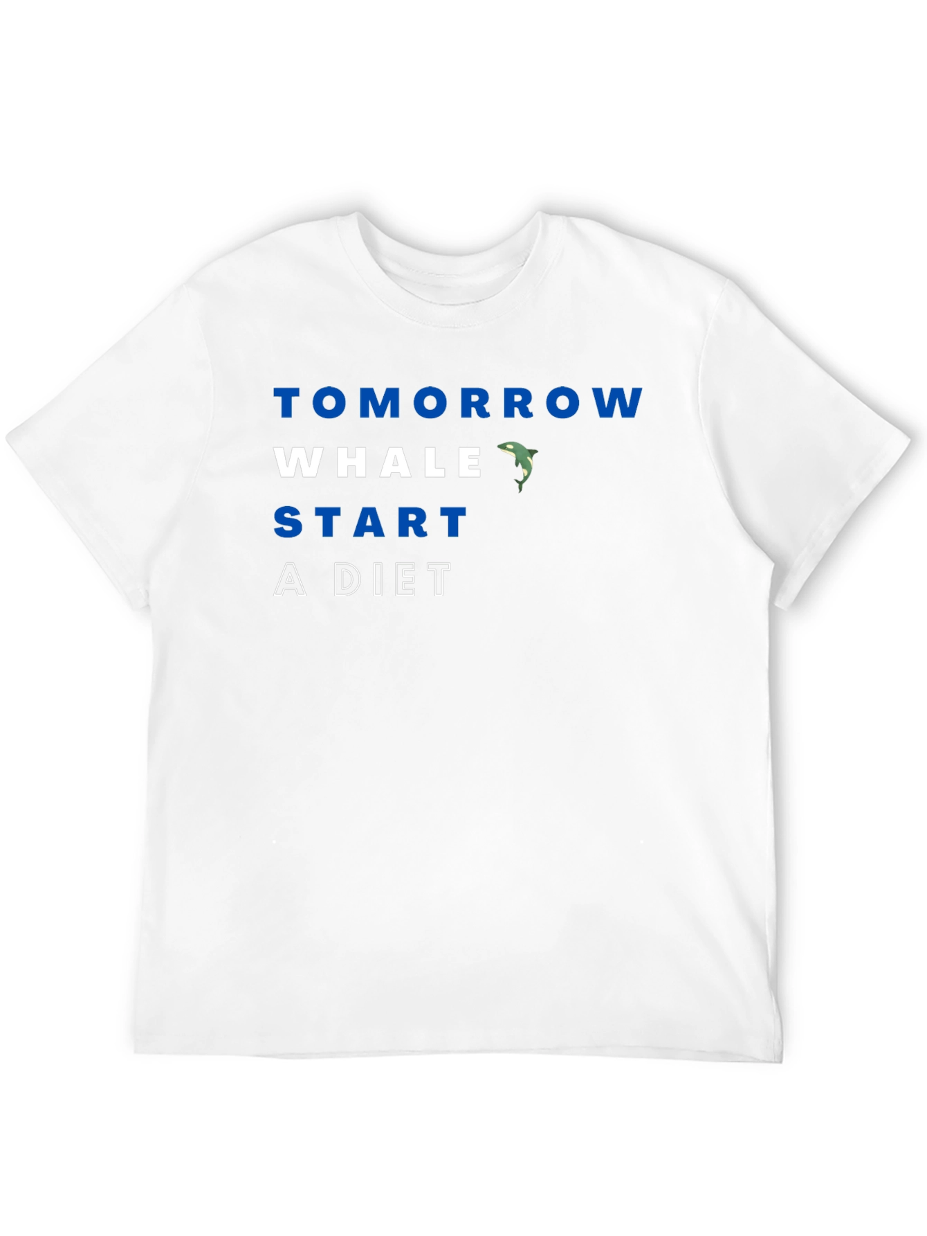 Black Tomorrow Whale Start A Diet Funny Men's Black T-Shirt view 12