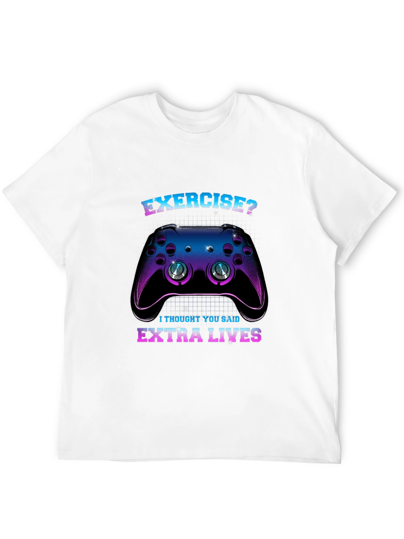 Black Funny Gamer T-Shirt: Exercise? Extra Lives! view 12