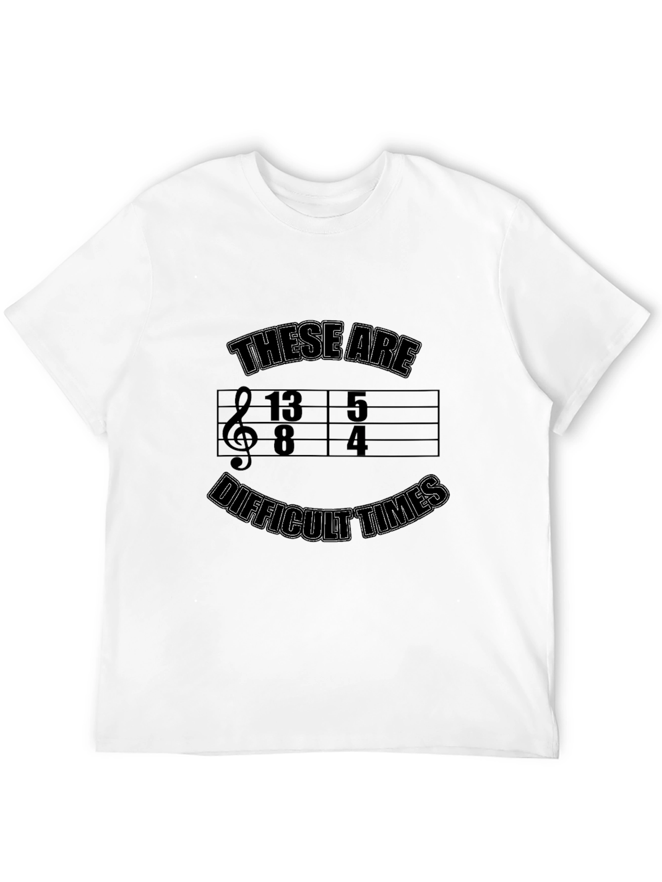 Black Difficult Times Music Shirt - Quirky Graphic Tee view 12