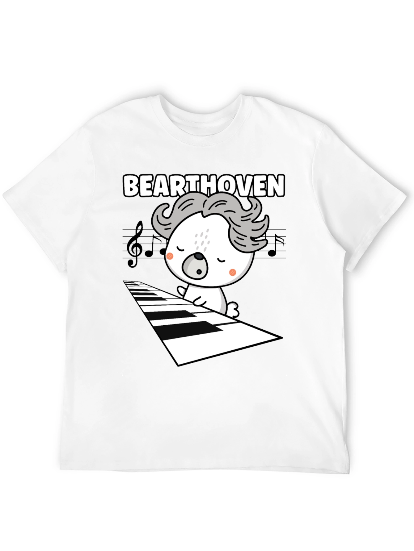 Black Bearthoven Music Lover Graphic Tee view 12