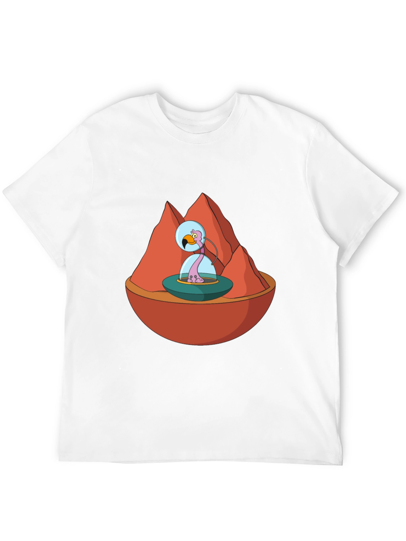 Black Cosmic Flamingo Graphic Tee - Black Cotton Blend view 12