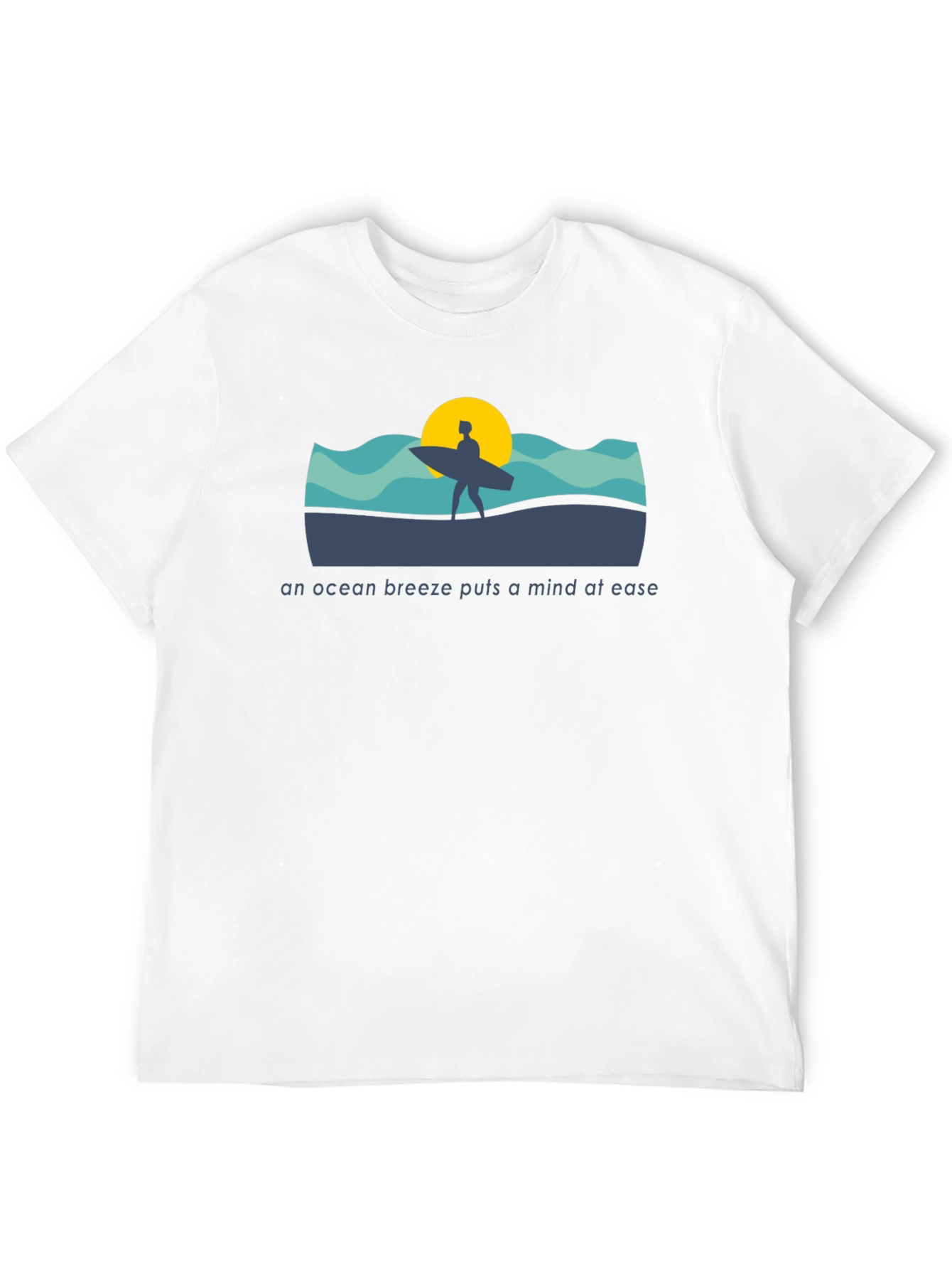 Black Ocean Breeze T-Shirt: Surfer Silhouette view 12