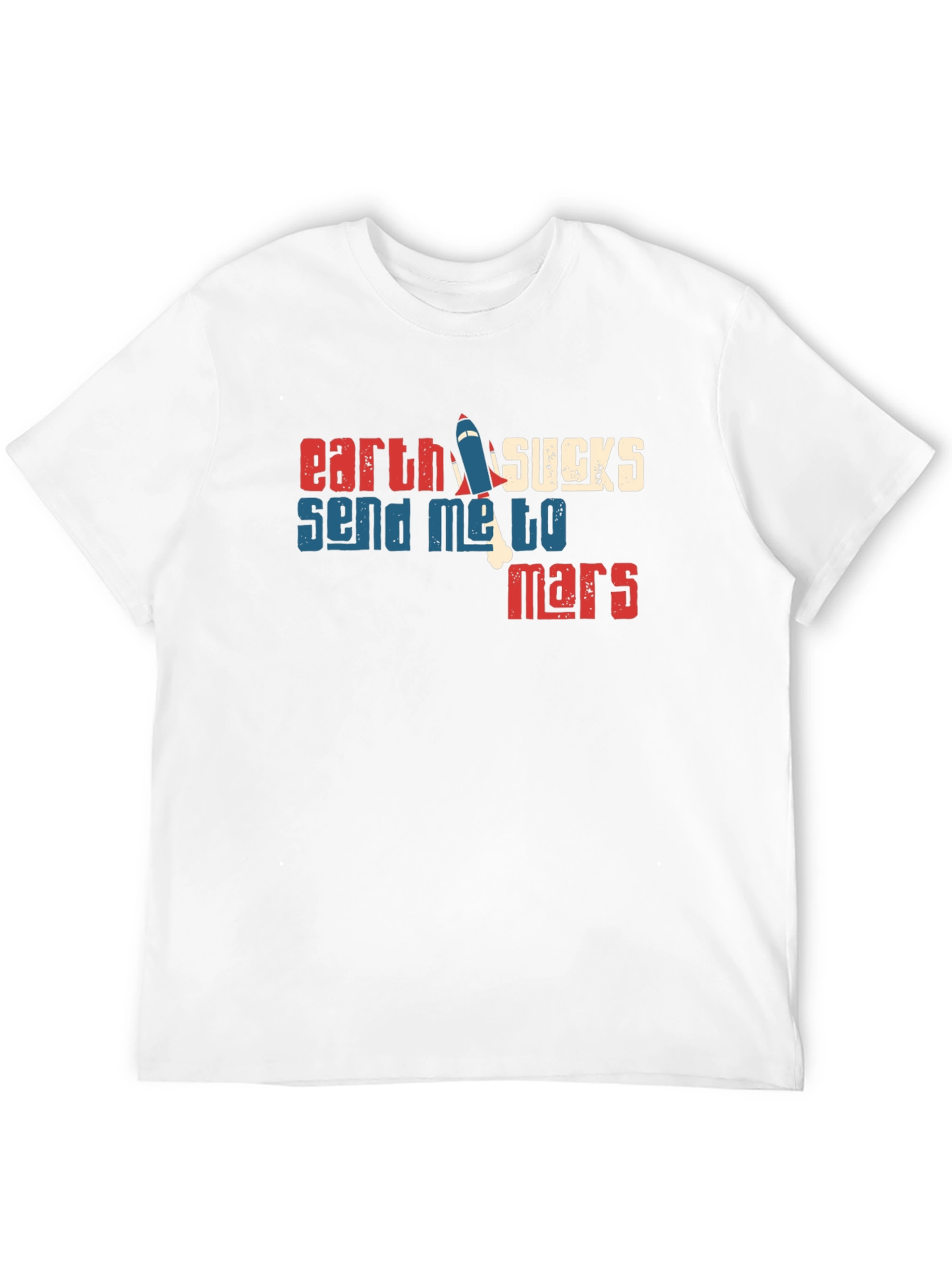 Black Earth Sucks Send Me To Mars Black Cotton T-Shirt view 12