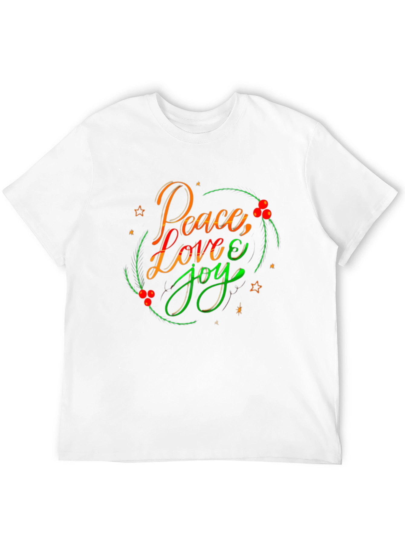 Black Peace Love Joy Holiday T-Shirt - Festive Design view 12