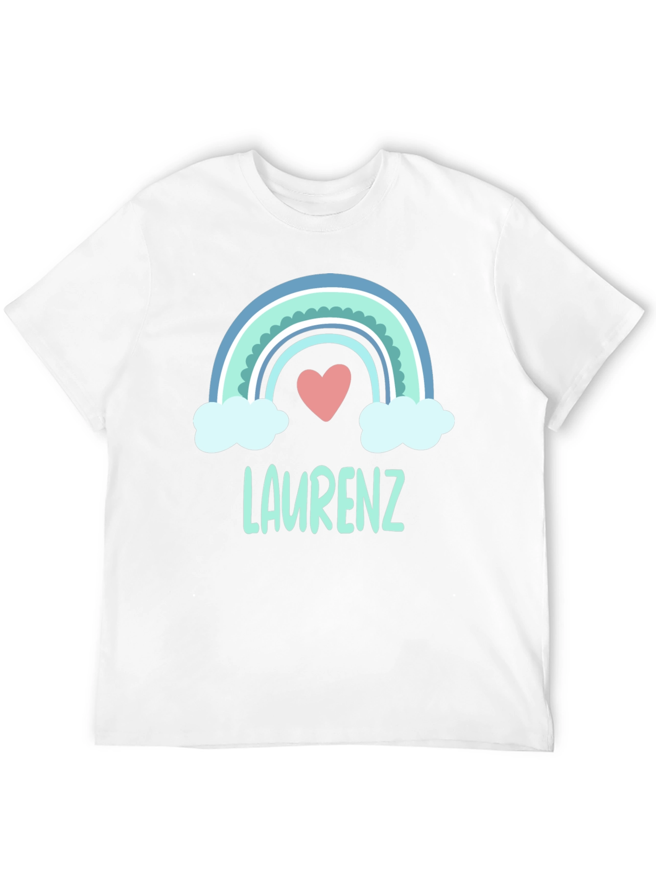 Black Personalized Rainbow Heart Tee - "Laurenz" Kids view 12