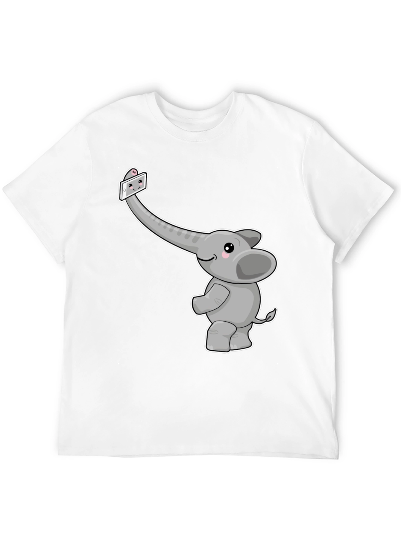 Black Elephant Selfie Graphic Tee - Cute Animal Shirt view 12