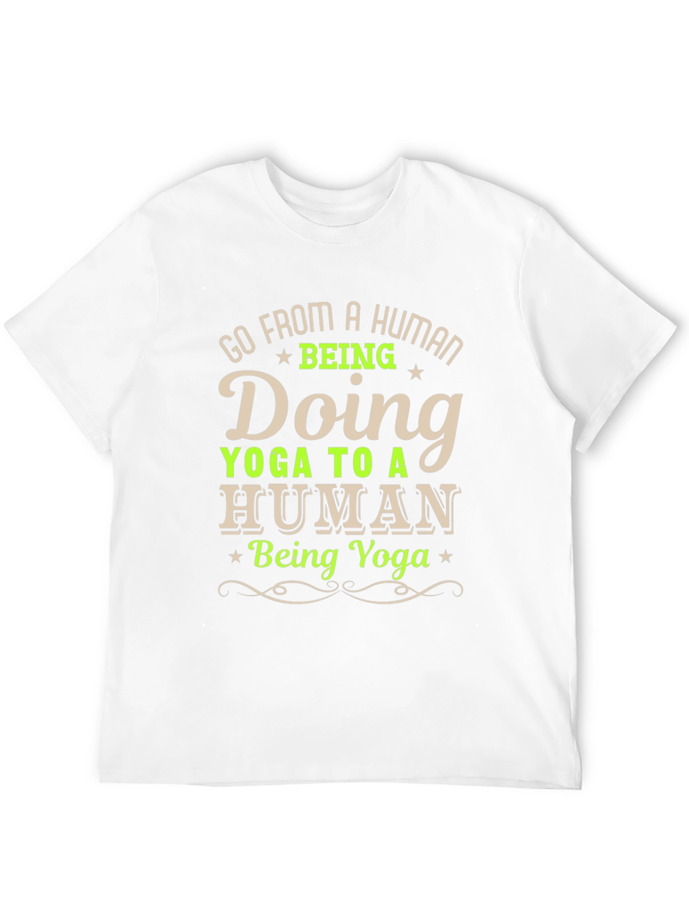 Black Yoga Human Funny T-Shirt - Go From A Human Being Doing Yoga view 12