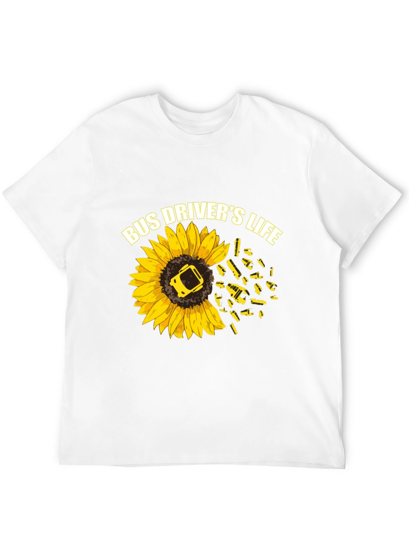 Black Bus Driver's Life Sunflower Graphic T-Shirt view 12