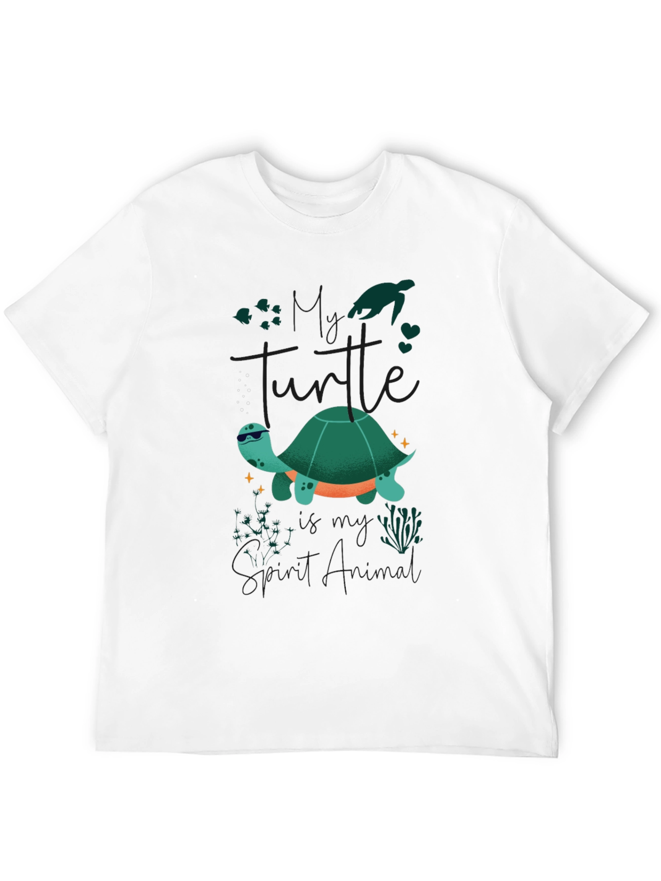Black Cool Turtle Graphic Tee - Black Casual T-Shirt view 12