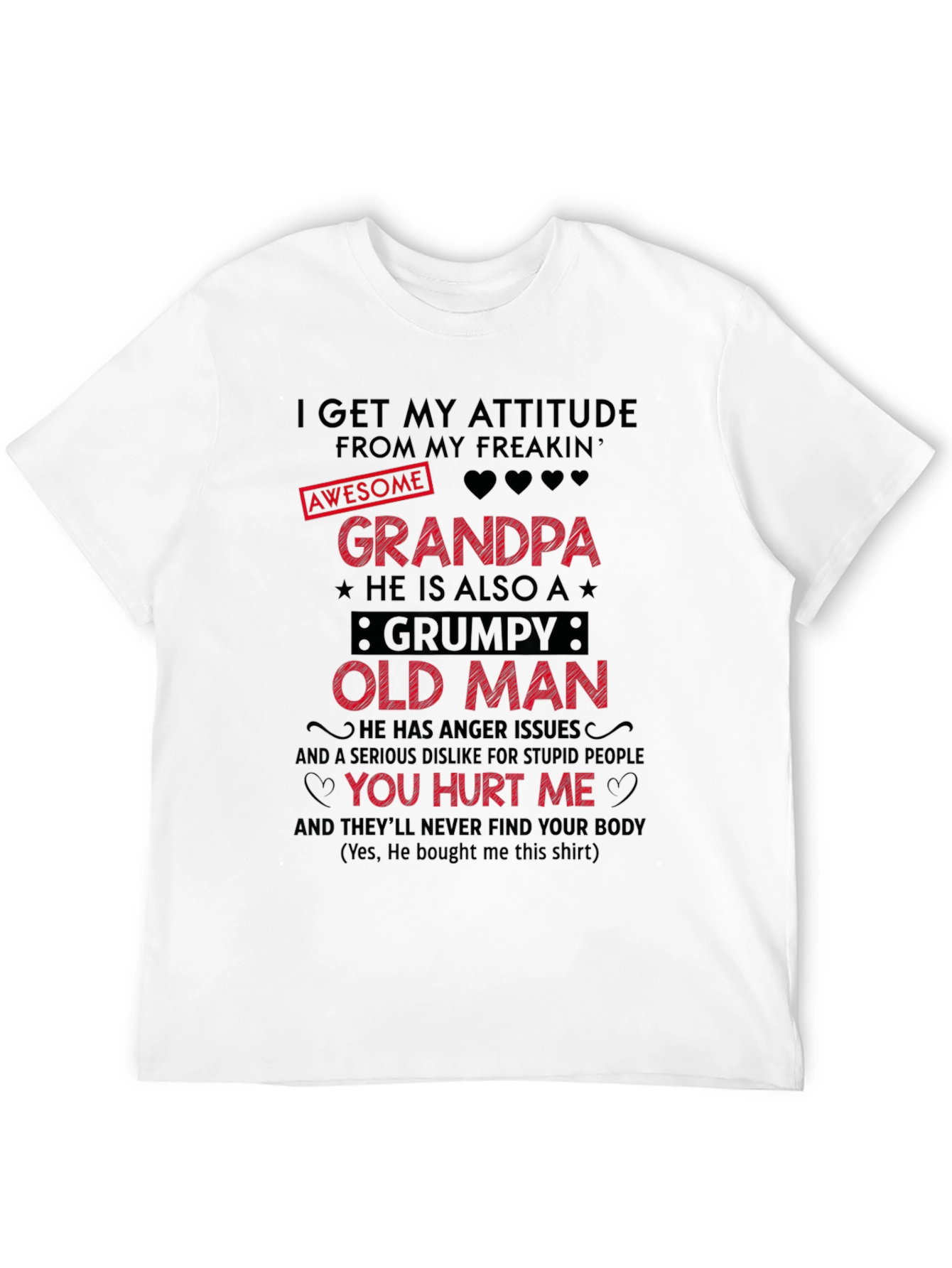 Black Awesome Grandpa Grumpy Old Man Graphic T-Shirt view 12