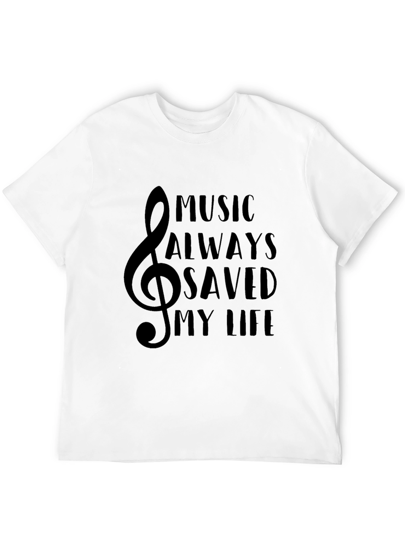 Black Music Saved My Life Black Graphic T-Shirt view 12
