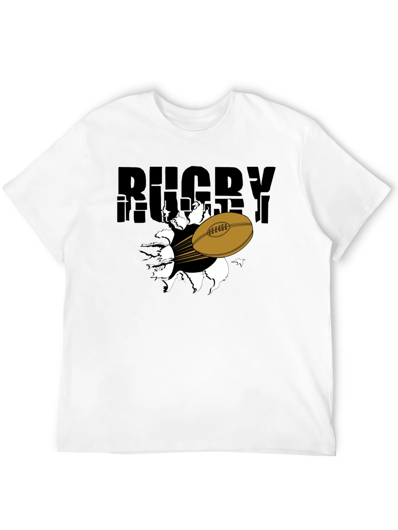 Black Rugby Ball Graphic T-Shirt - Black view 12