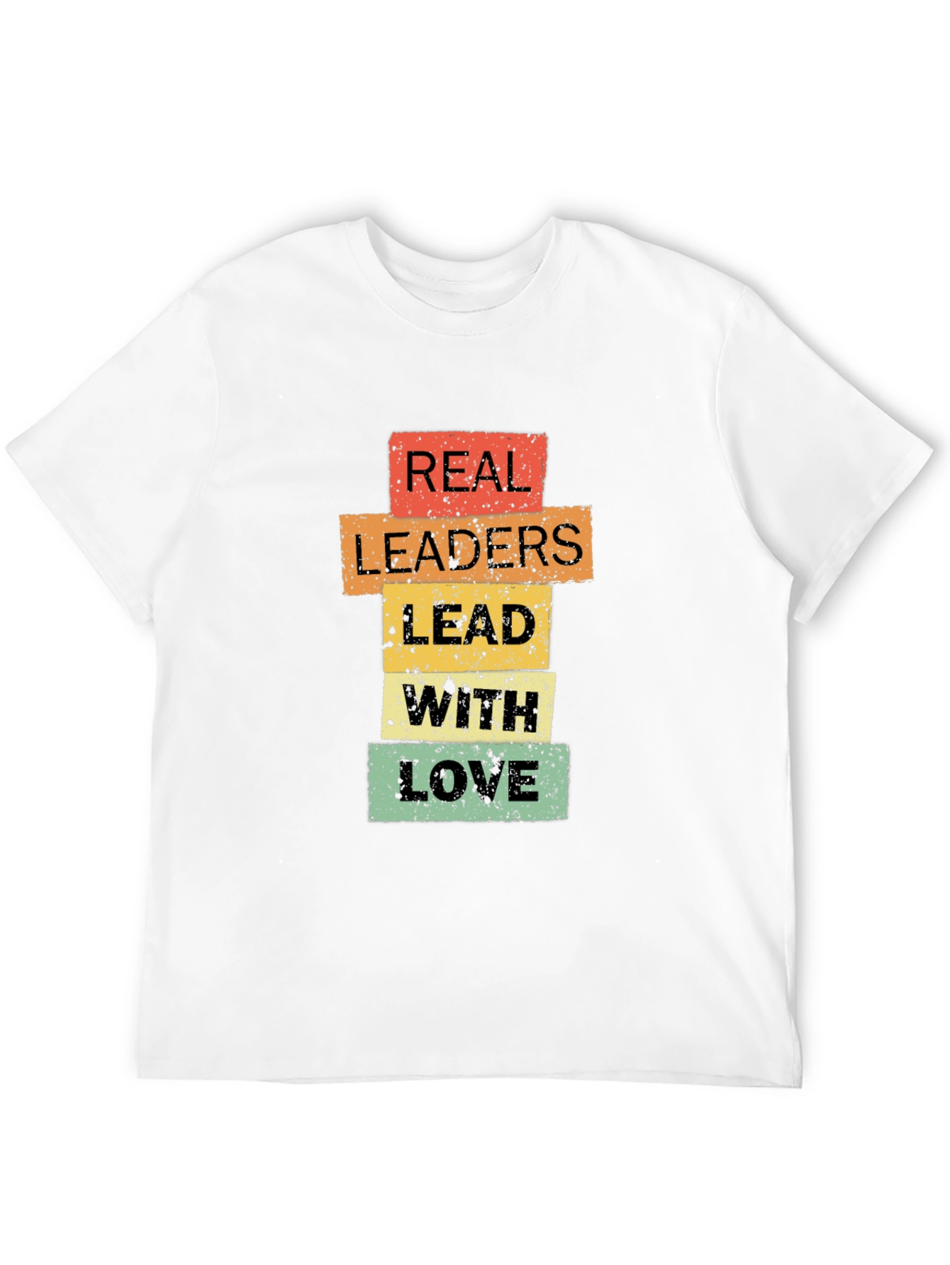 Black Real Leaders Lead With Love T-Shirt - Positive Message Tee view 12