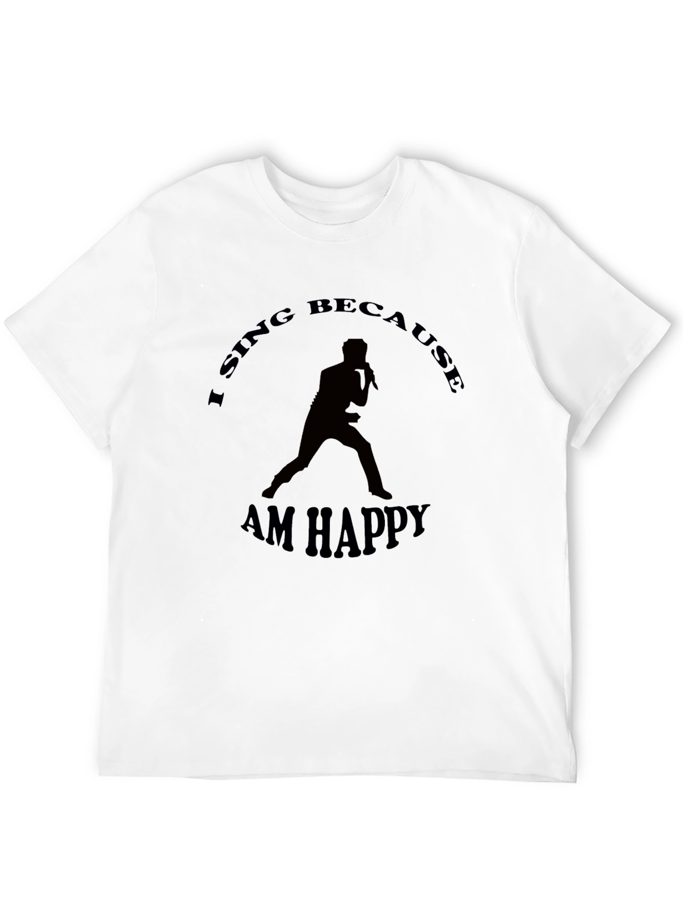 Black I Sing Because I Am Happy Graphic Tee view 12